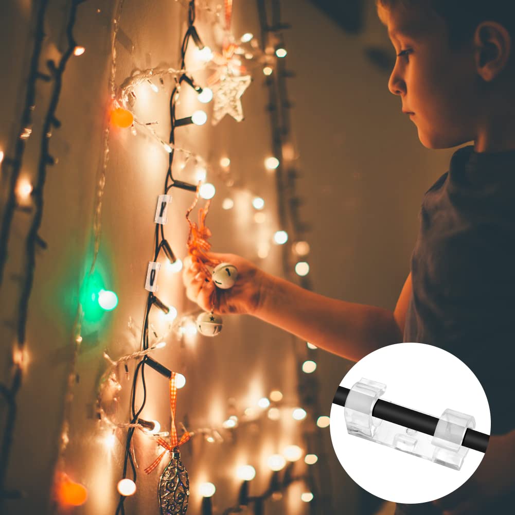 URAQT 40-Pack Transparent Self Adhesive Cable Clips - Cord Organizer for Desk, Wall, Office - Holds Charger, Earphones, Phone Cables - Perfect for Home, Office, and Workspace Organization