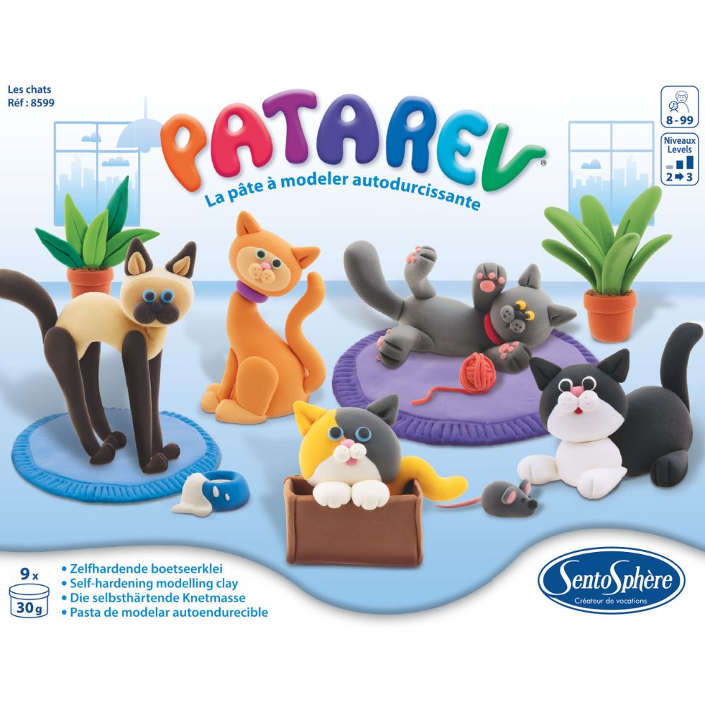 Patarev Air Drying Clay Kit for Cats - Non Toxic Modeling Clay for DIY Cat Sculptures, Pottery & Crafts - Perfect for Pet Lovers, Art Projects & Home Decor