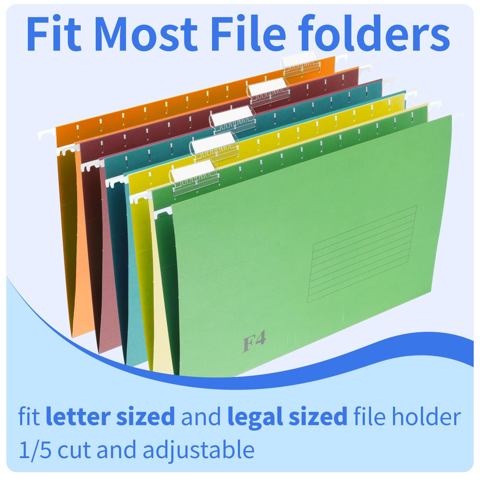 120 Pcs Plastic Hanging File Folder Tabs with 200 Inserts - Clear Hanging File Tabs for Office Organization | Perfect for Filing Cabinets, Document Storage & Office Supplies