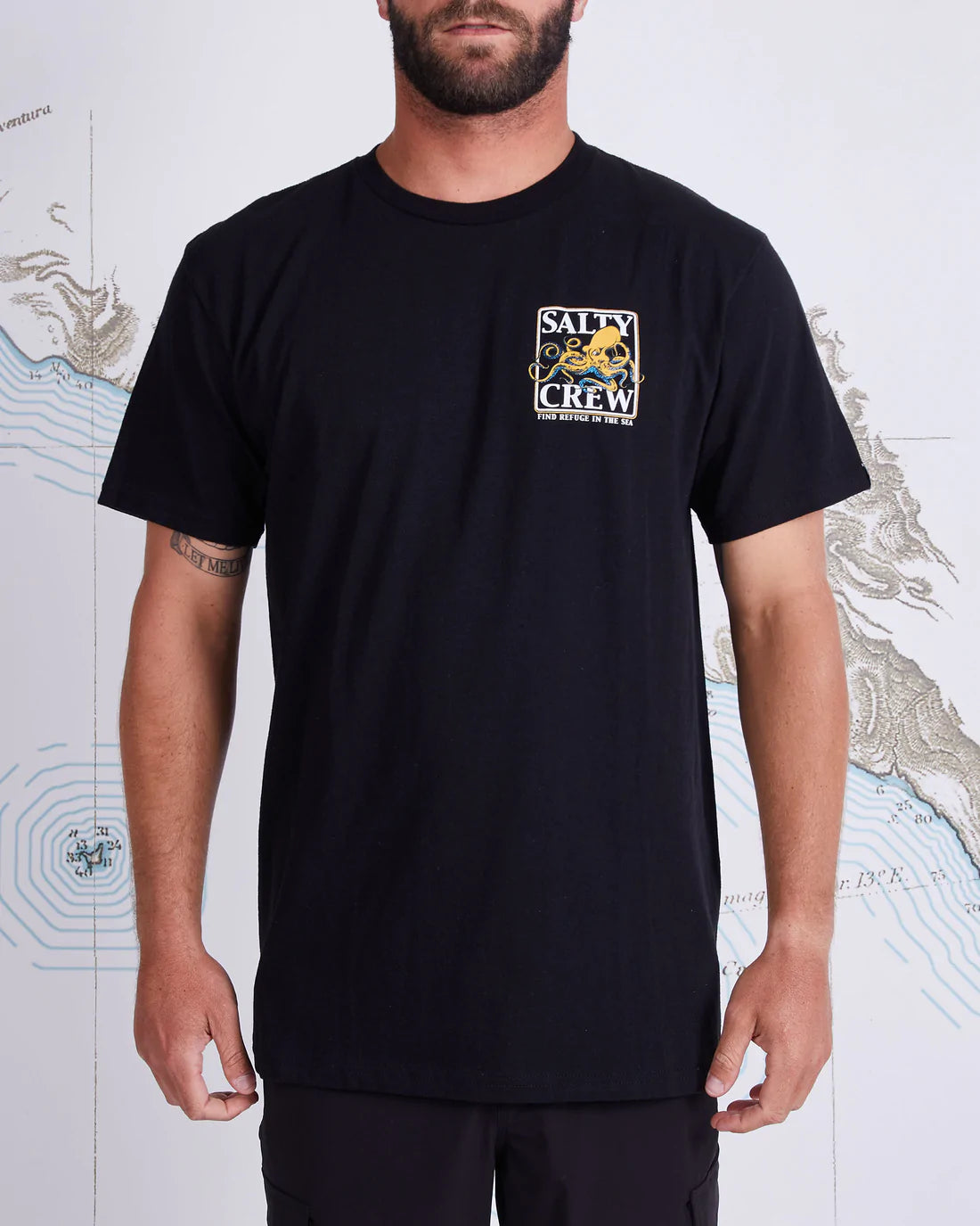 Salty Crew Ink Slinger Standard T-Shirt for Men - Comfortable Cotton Crew Neck Tee for Casual Wear, Surfing & Outdoor Activities