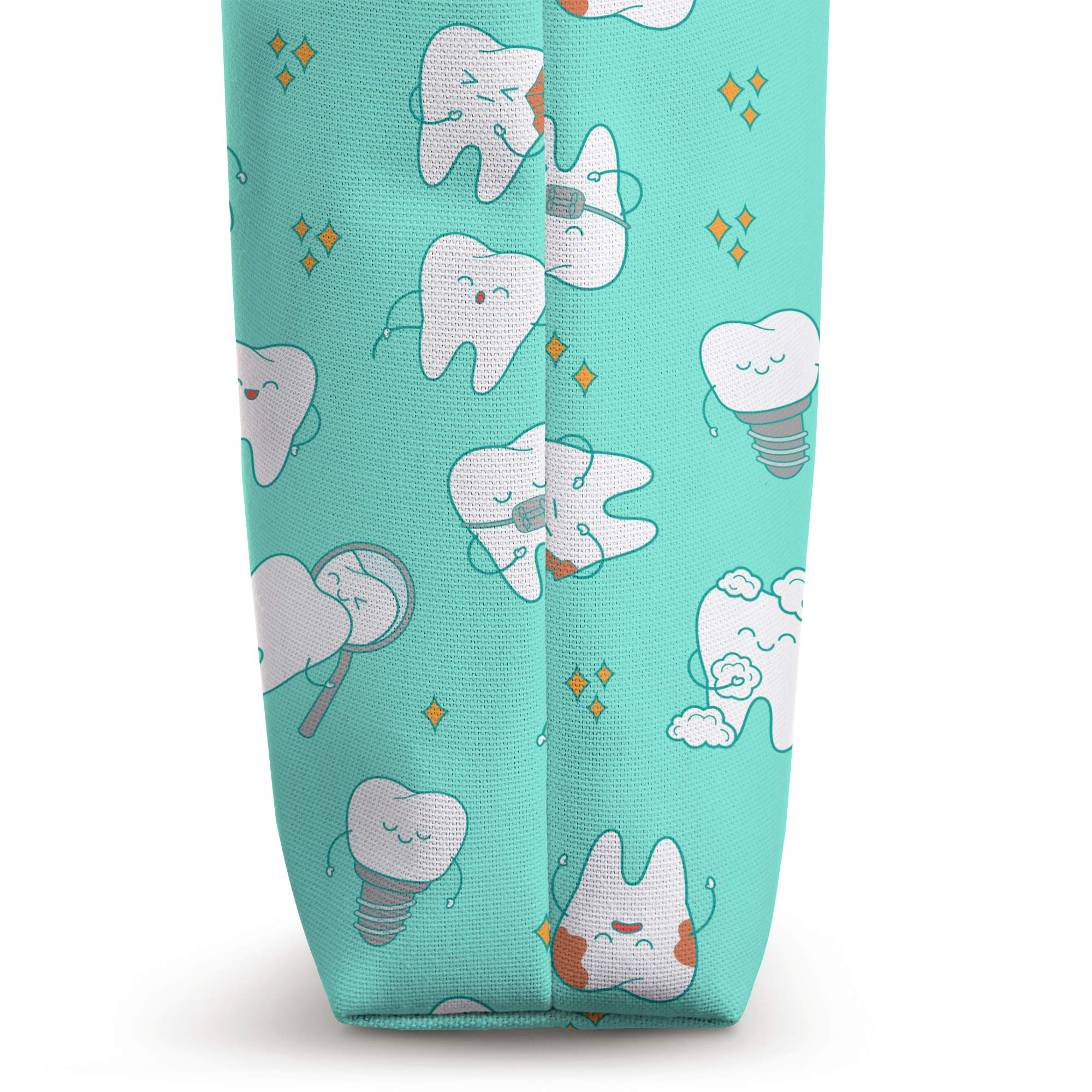 Cute Dentist Teeth Design Tote Bag - Perfect Gift for Dental Students & Dentists - Great for School, Work, or Dental Conventions