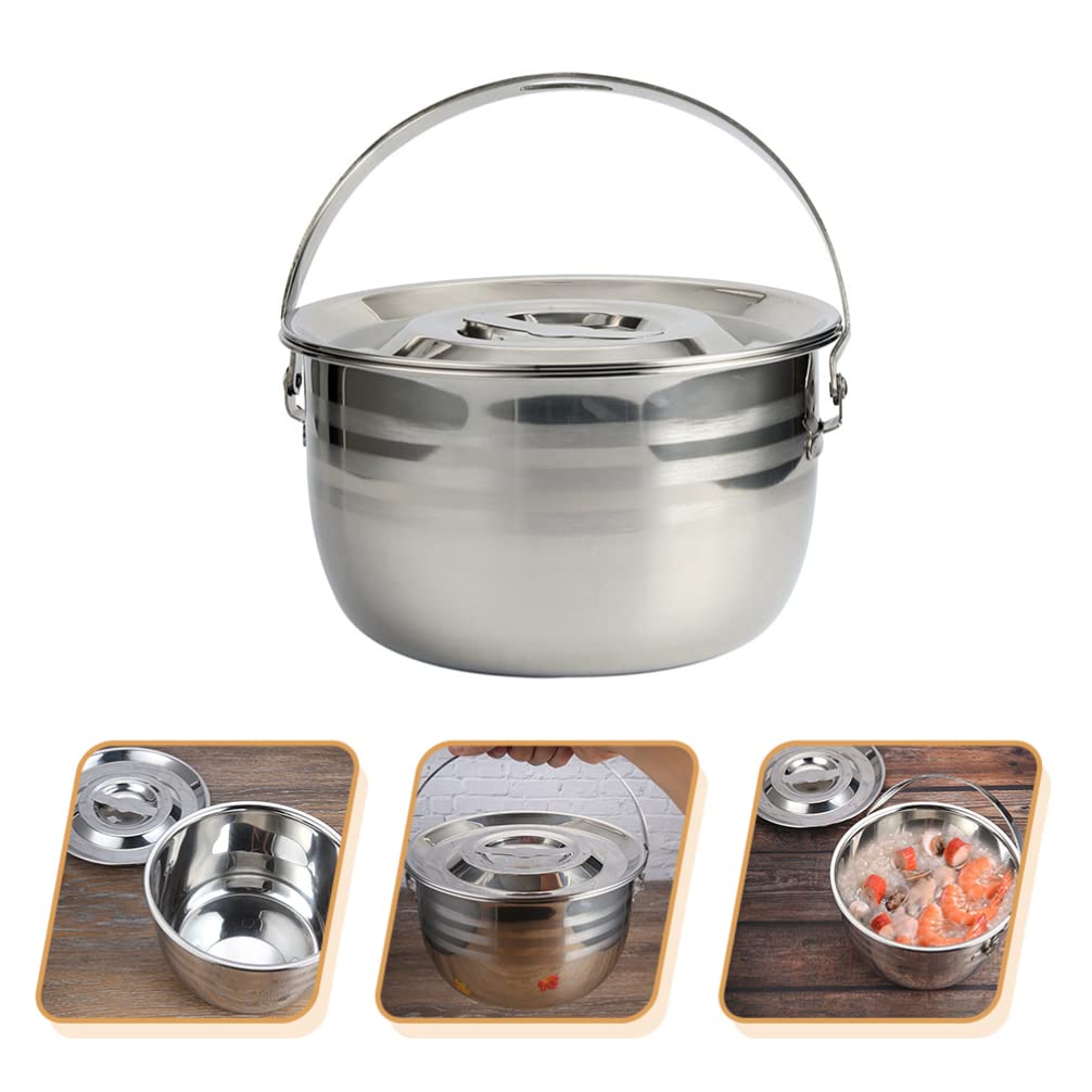 1pc Non-Stick Camping Cookware Pot - High Capacity Soup & Stew Pot with Handle for Outdoor Cooking, Kitchen & Household Use | Perfect for Camping, Hiking & Home Cooking