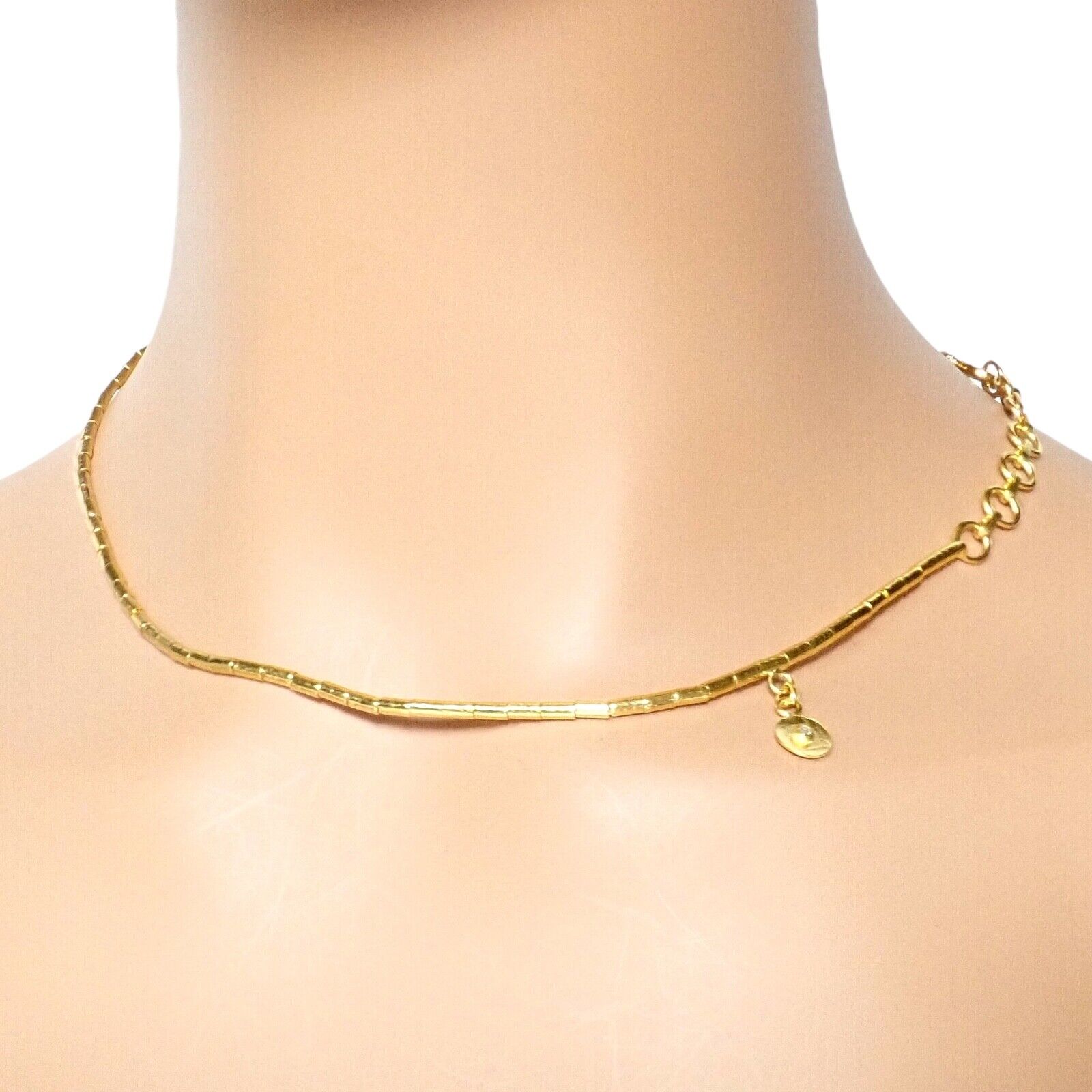 Authentic Gurhan 24K Yellow Gold Diamond Lentil Necklace - Luxury Jewelry for Women, Perfect for Weddings, Anniversaries & Special Occasions