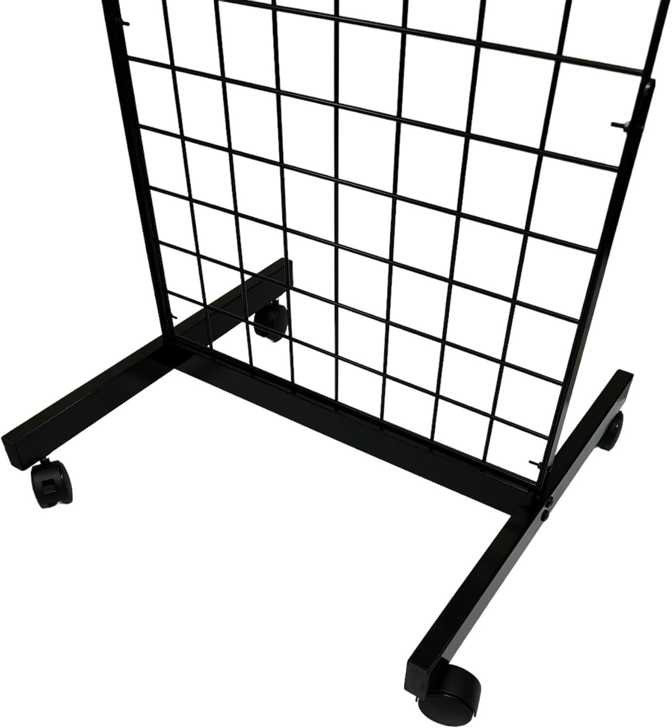 Black 2' x 6' Heavy Duty Commercial Grade Portable Gridwall Art Display Panel Kit with Picture Hooks - Perfect for Art Galleries, Trade Shows & Retail Store Displays