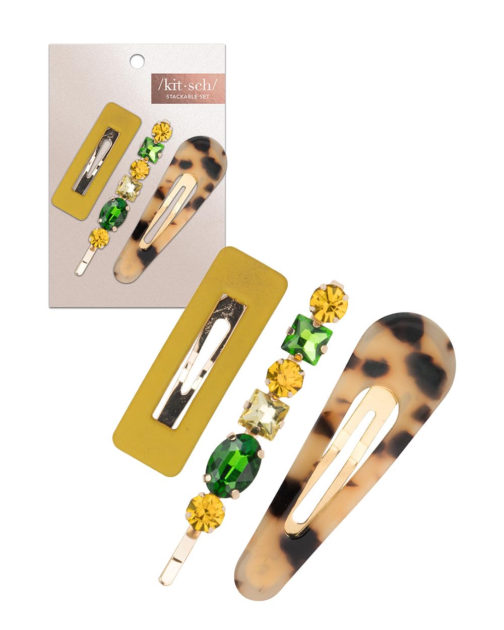 Kitsch Snap Hair Clips for Women - 3pcs Stackable Barrettes for Thick & Thin Hair - Perfect for Office & School