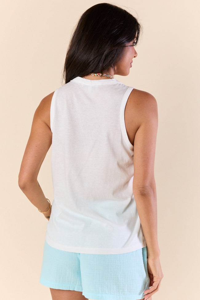 Daily Daze White Knit Button Tank Top for Women - Soft Summer Casual Wear - Perfect for Beach Outings, Brunch Dates & Layering