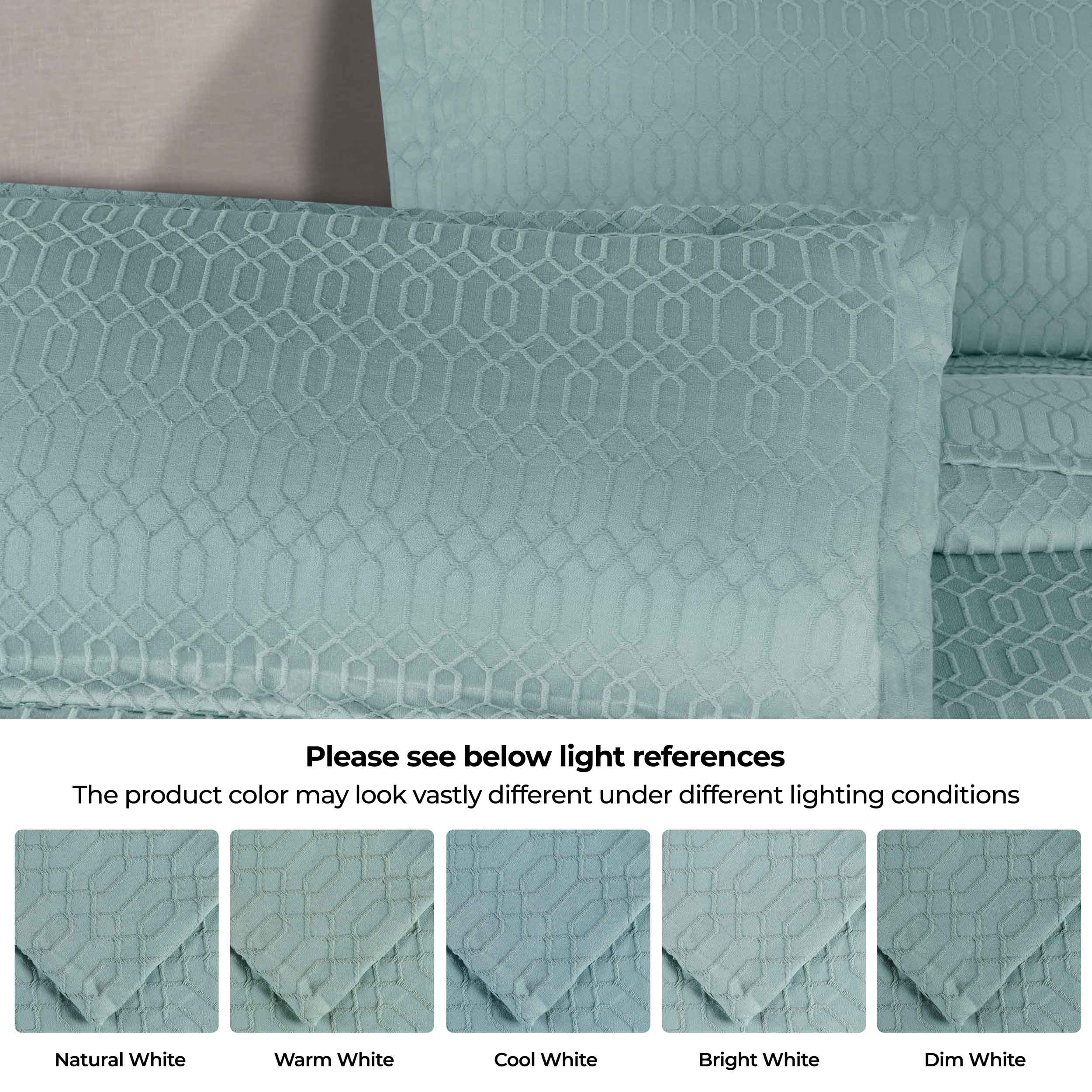 Remi Cotton Blend Jacquard Woven Geometric Fringe Bedspread Set - Queen Size Luxury Bed Cover for Modern Bedroom Decor | Perfect for Master Bedroom, Guest Room & Dorm