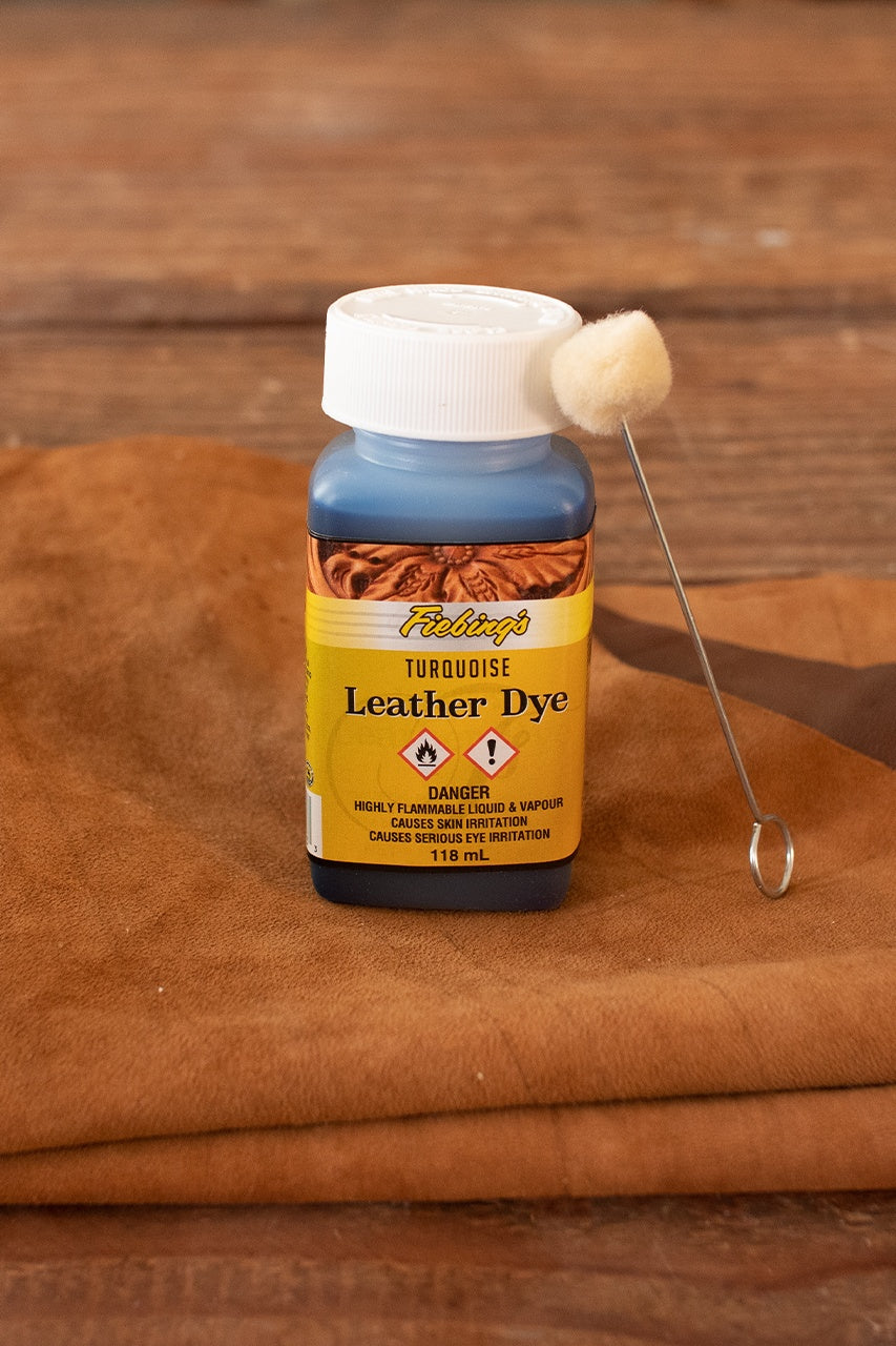 Fiebing's Leather Dye 118 ml (4 oz) - Turquoise Color for Leather Crafting, Shoes, Bags & DIY Projects | Professional Leather Stain & Finish