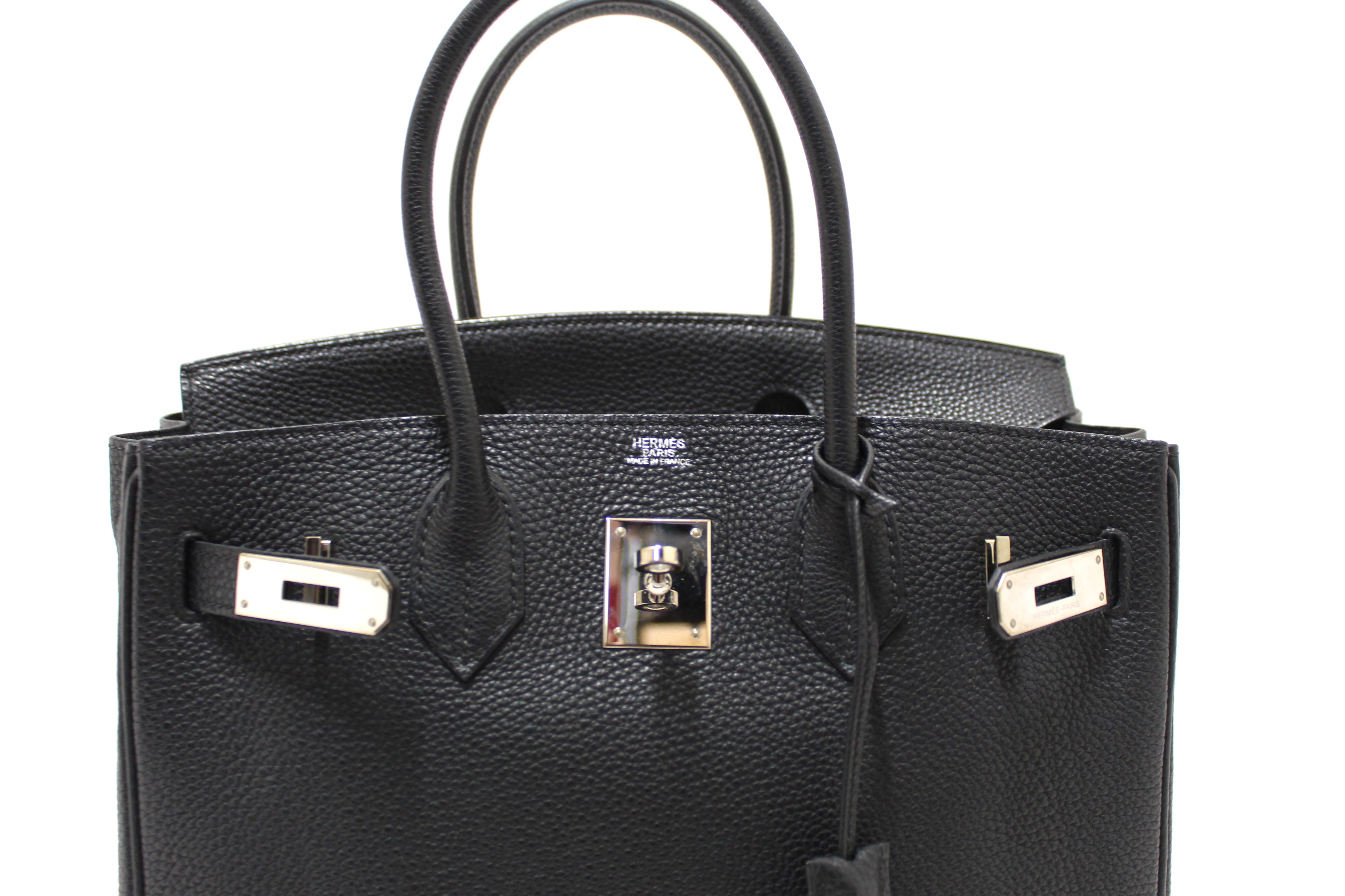 Authentic Hermes Black Togo Leather Birkin 30 Handbag - Luxury Designer Shoulder Bag for Women, Perfect for Work, Travel & Special Occasions