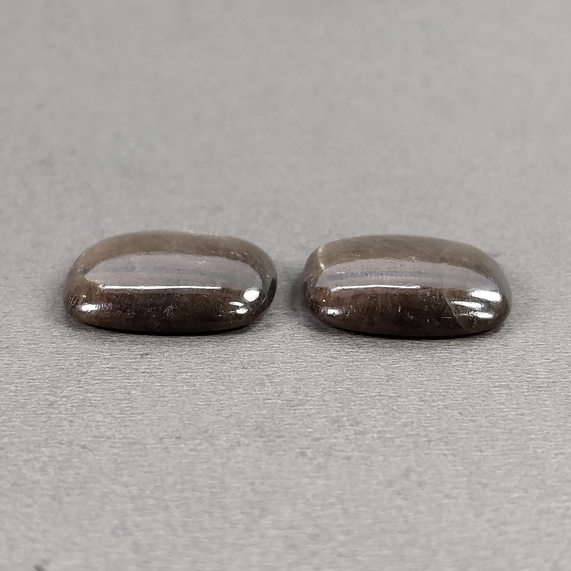 Natural Untreated Golden Brown Chocolate Sapphire Cabochon Pair - 43.95cts Cushion Shape 20mm for Jewelry Making, Engagement Rings & Healing Crystals
