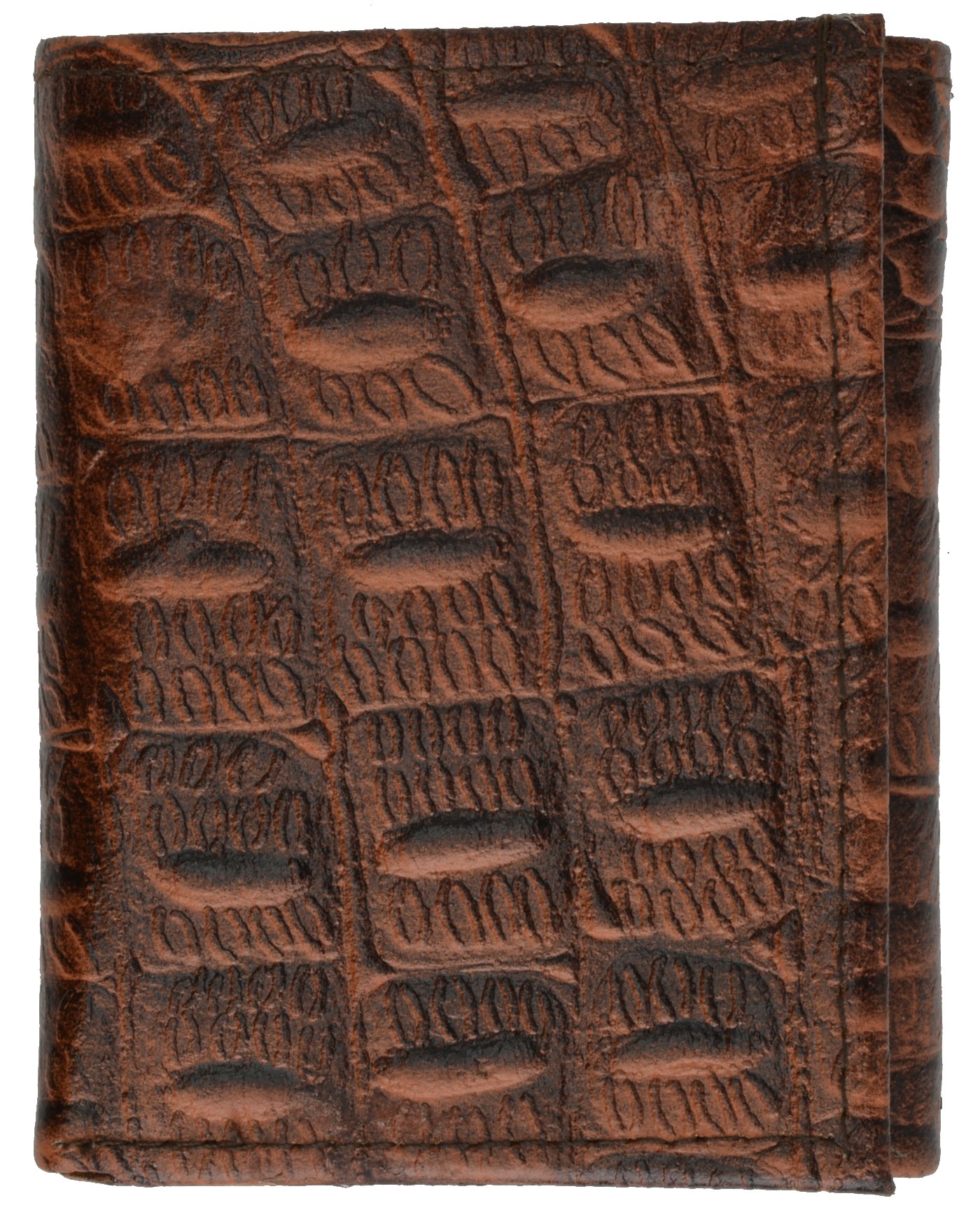 MARSHAL Crocodile Print Cowhide Leather Trifold Wallet with ID Window & Credit Card Slots - Stylish Mens RFID Blocking Wallet for Everyday Use & Travel
