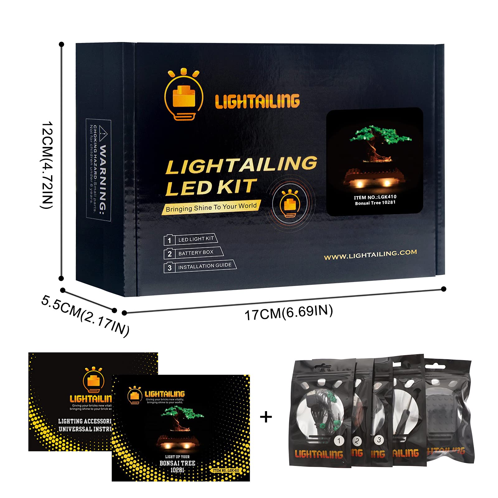 LIGHTAILING LED Light Kit for LEGO Creator Expert Bonsai Tree 10281 - Compatible Building Blocks Lighting Set (Model Not Included) - Perfect for Home Decoration, DIY Projects & Gift Giving