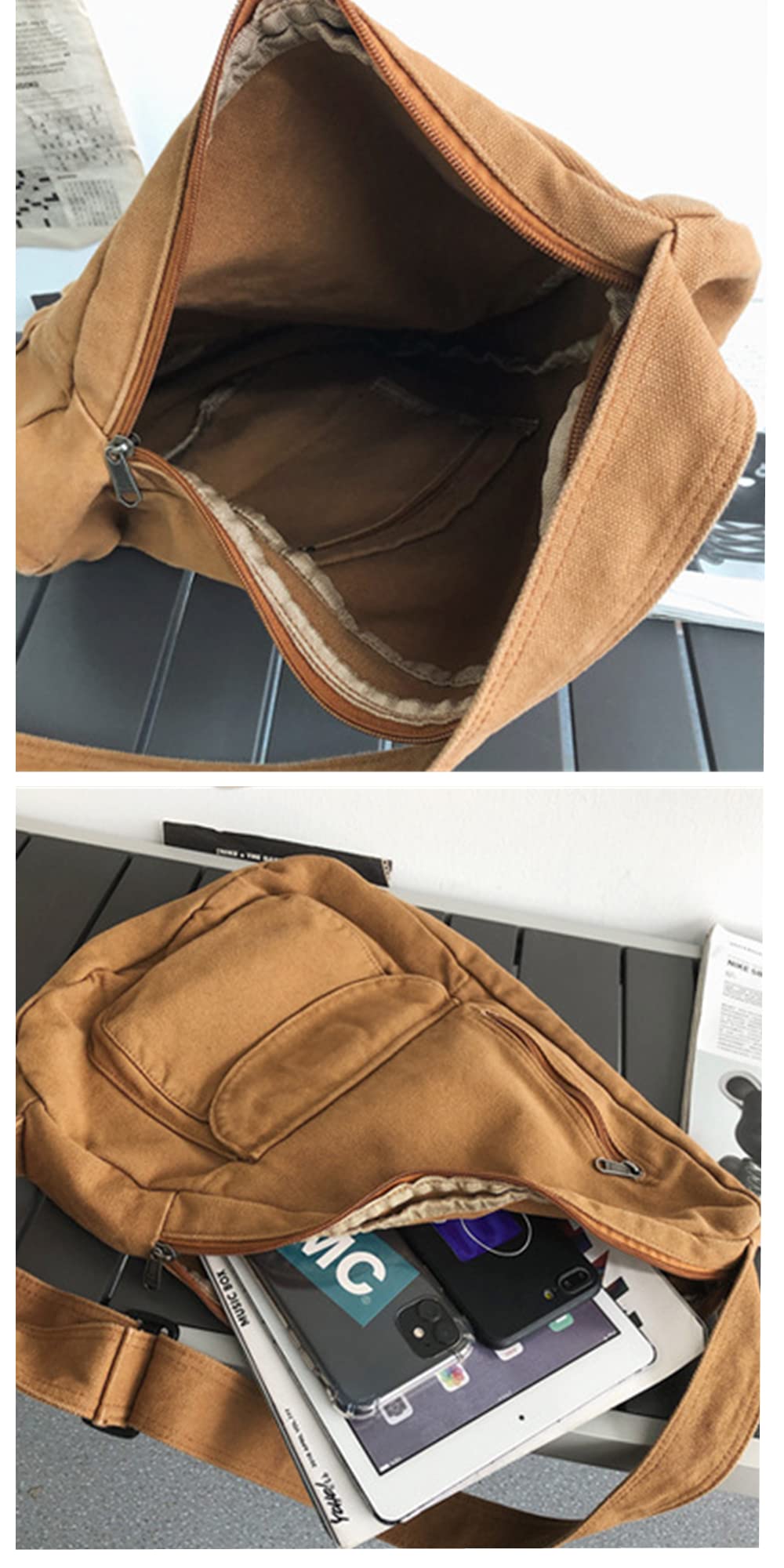 Stylish Unisex Canvas Crossbody Bag - Durable Shoulder Bag for Men & Women - Perfect for University Campus, Travel & Outdoor Activities