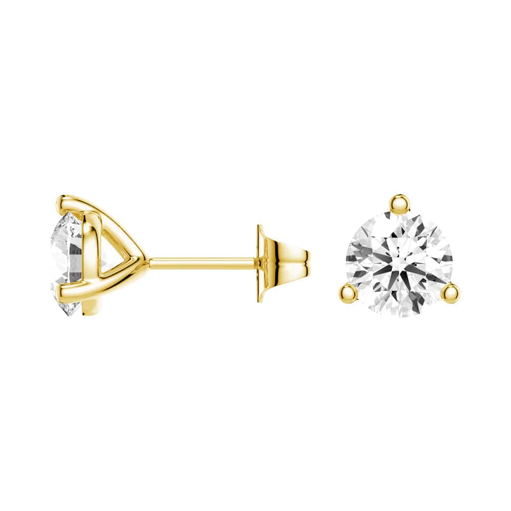2 Carat (ctw) Round Moissanite Stud Earrings - 3 Prong Solitaire Setting - Perfect for Weddings, Anniversaries & Everyday Elegance