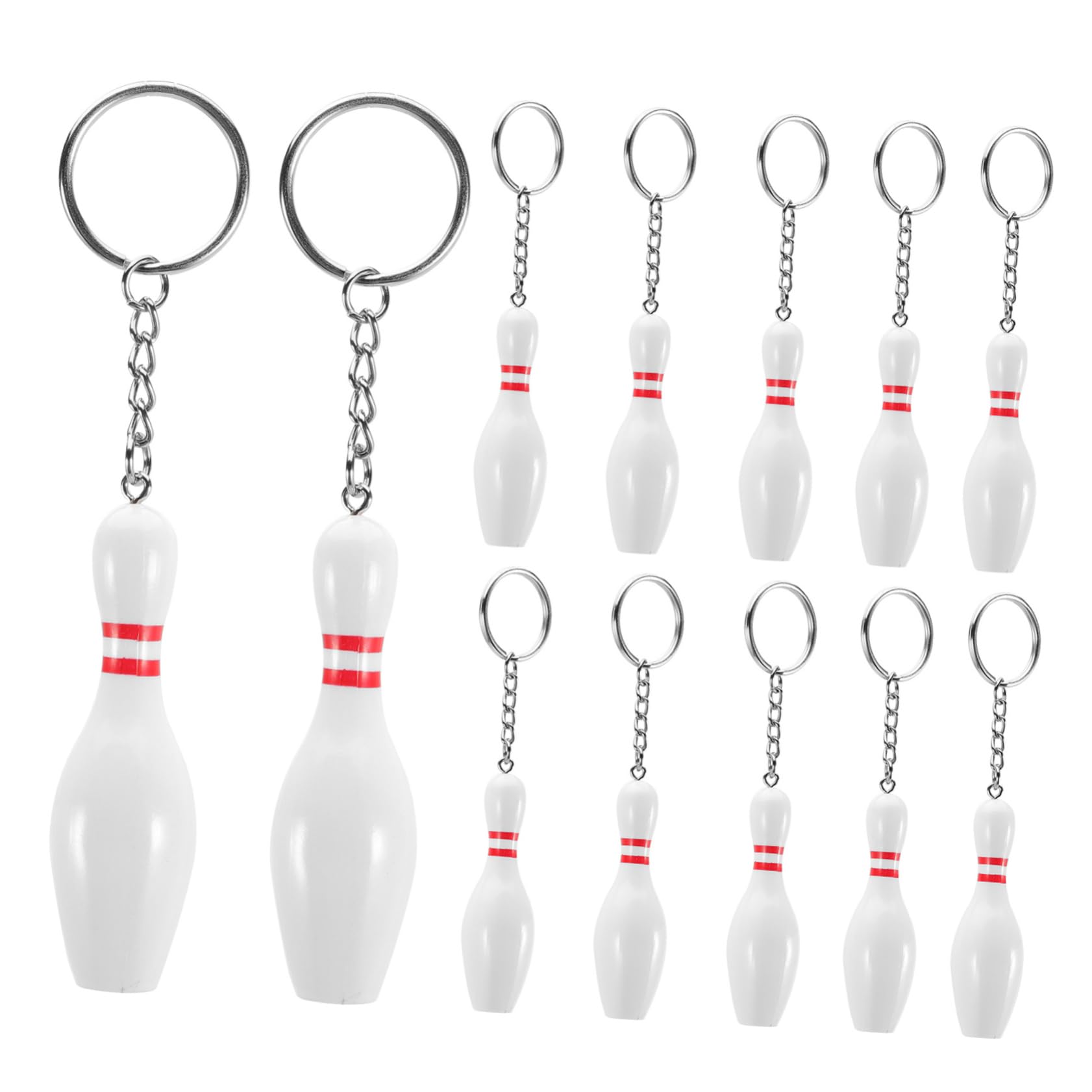 Balacoo 12pcs Mini Bowling Keychains - Sports Themed Party Favors, Delicate Hanging Ornaments, Exquisite Small Keychains for Bowling Enthusiasts, Perfect for Gifts, Bag Charms, and Event Decorations