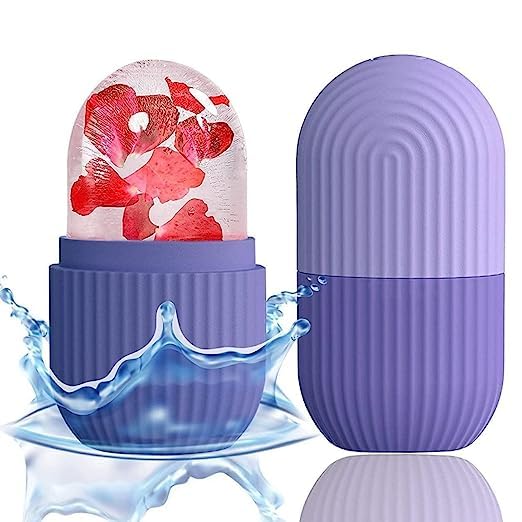 EcommerceHub Cold & Hot Gel Face Mask & Ice Roller Set for Women & Men - Soothing Facial Massager for Puffy Eyes, Glowing Skin & Relaxation - Perfect for Spa Nights & Morning Skincare Routine