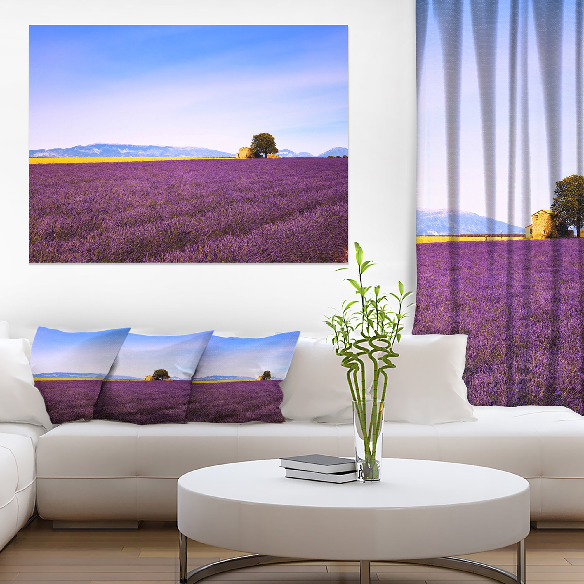 Lavender Flowers Vintage Oversized Landscape Wall Art Print - Perfect for Living Room, Bedroom & Home Decor