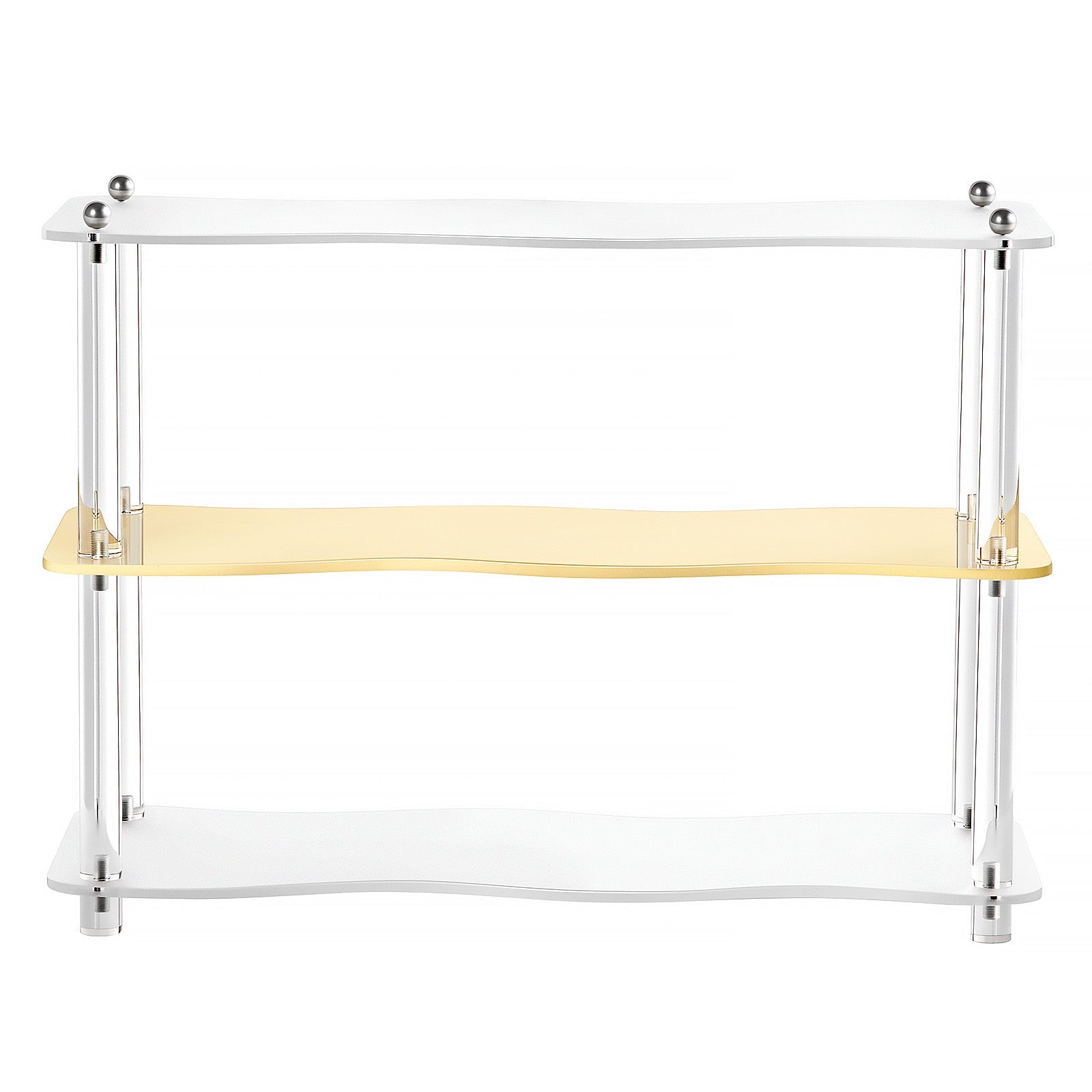 VENTRAY HOME Acrylic 3 Tier Display Rack - Beige | Modern Countertop Organizer for Bathroom, Kitchen, Office & Retail Store Display