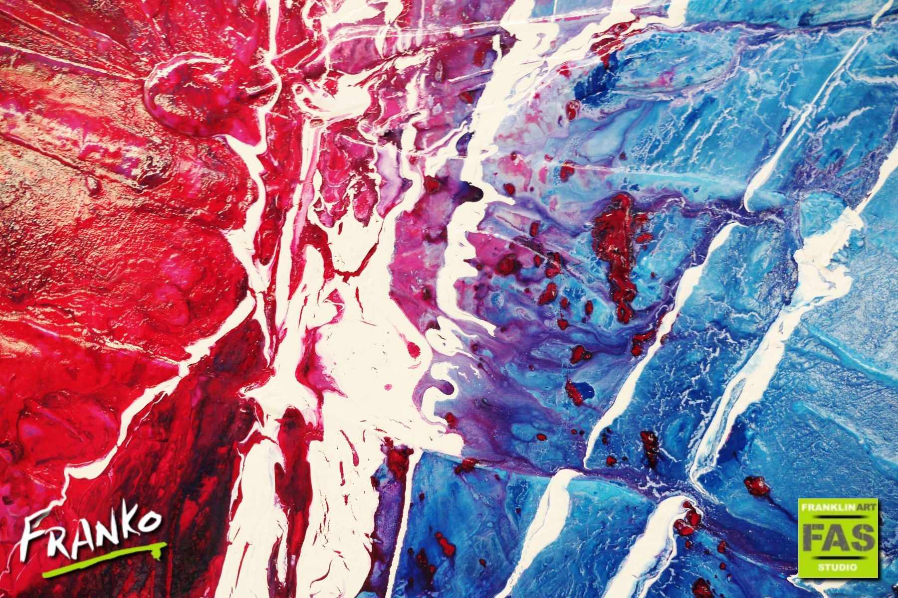 160cm x 100cm Blue Pink Abstract Canvas Painting - Modern Wall Art for Living Room, Bedroom & Office Decor - Better Than Sex Series