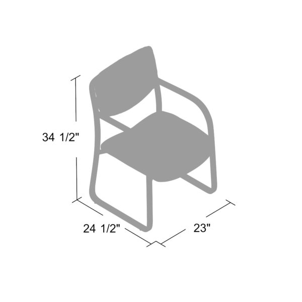 Boss Leather Sled Base Armchair - Modern Guest Chair for Living Room, Office & Dining Room - Premium Leather Upholstery with Sturdy Sled Base - Perfect for Home, Office & Hospitality Settings