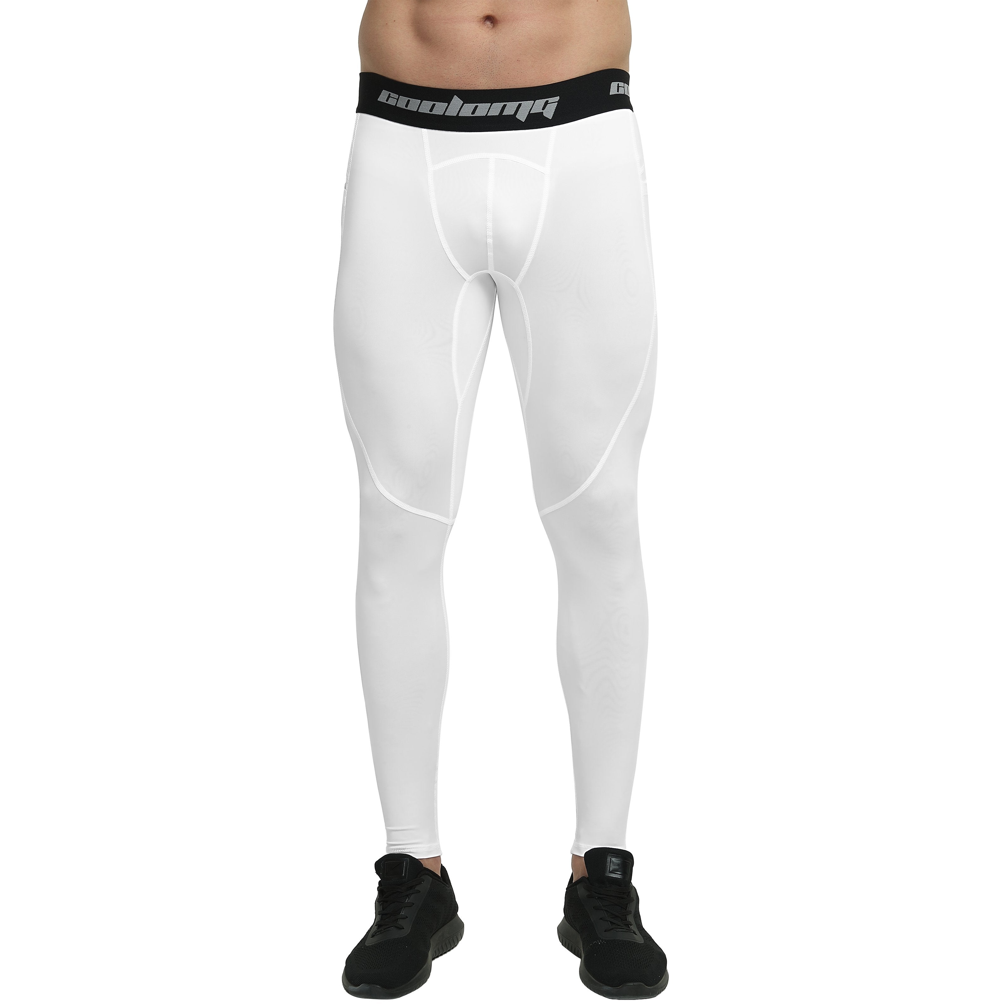 High Waist Long Leggings with Side Pockets for Women - Comfortable Workout Yoga Pants in White | Perfect for Gym, Running & Lounge Wear