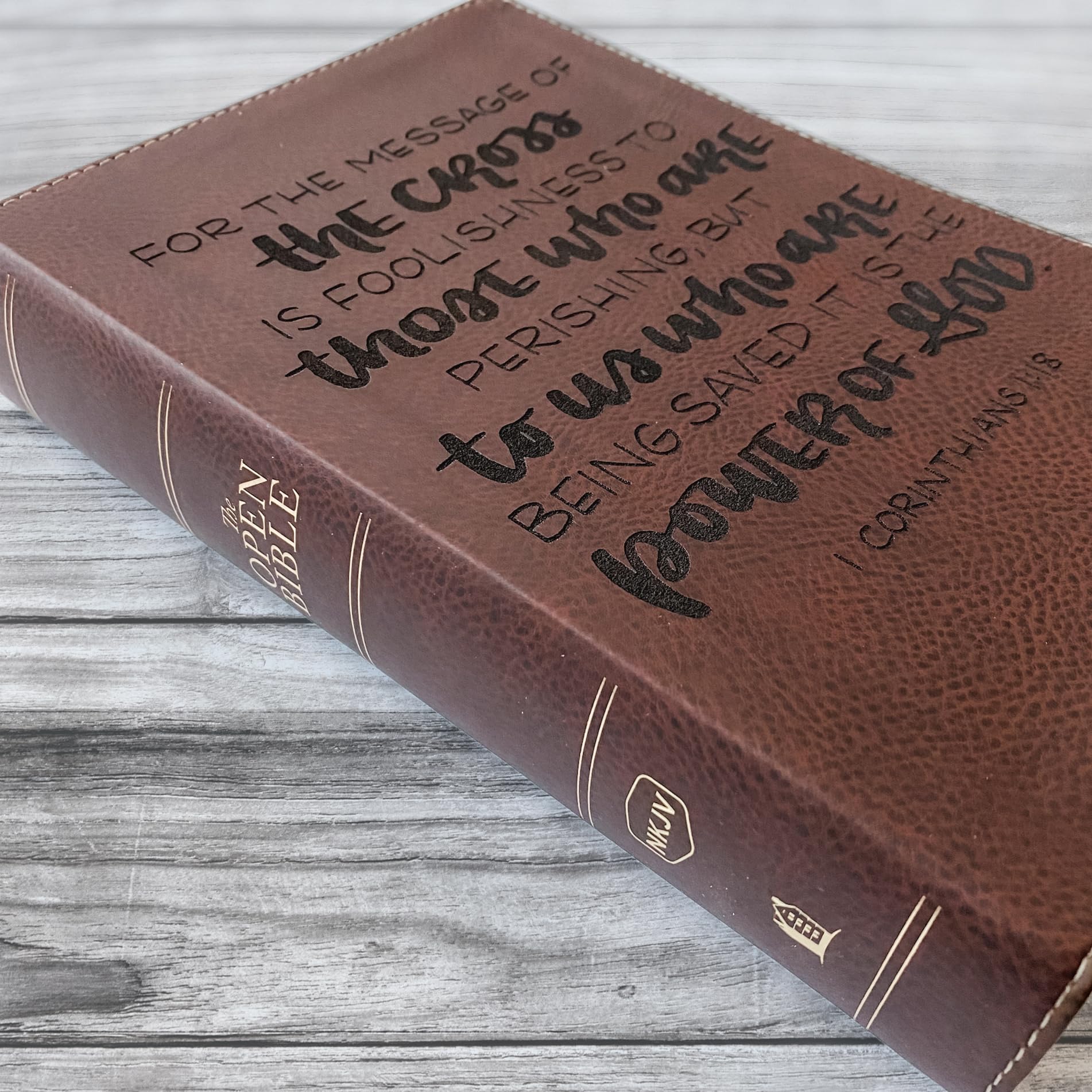 Hand Lettered & Laser Engraved NKJV Wide Margin Bible - Personalized Christian Gift with Custom Name Engraving | Perfect for Wedding, Baptism, Graduation, Birthday & Daily Devotional Study