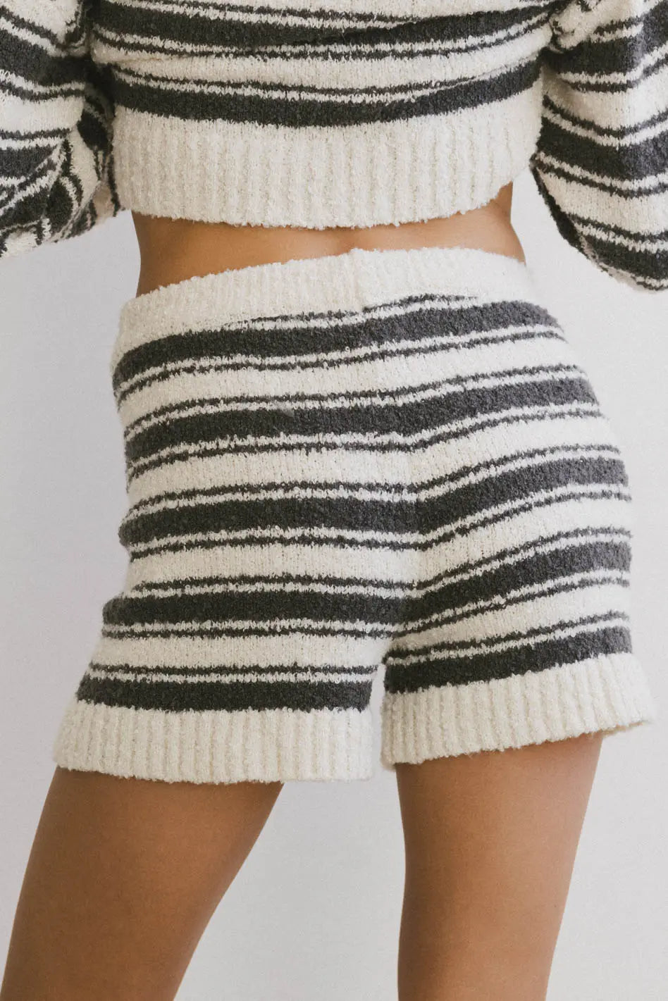 Kamryn Striped Knit Shorts for Women - Comfortable Summer Casual Shorts with Elastic Waistband | Perfect for Beach, Vacation, and Lounge Wear