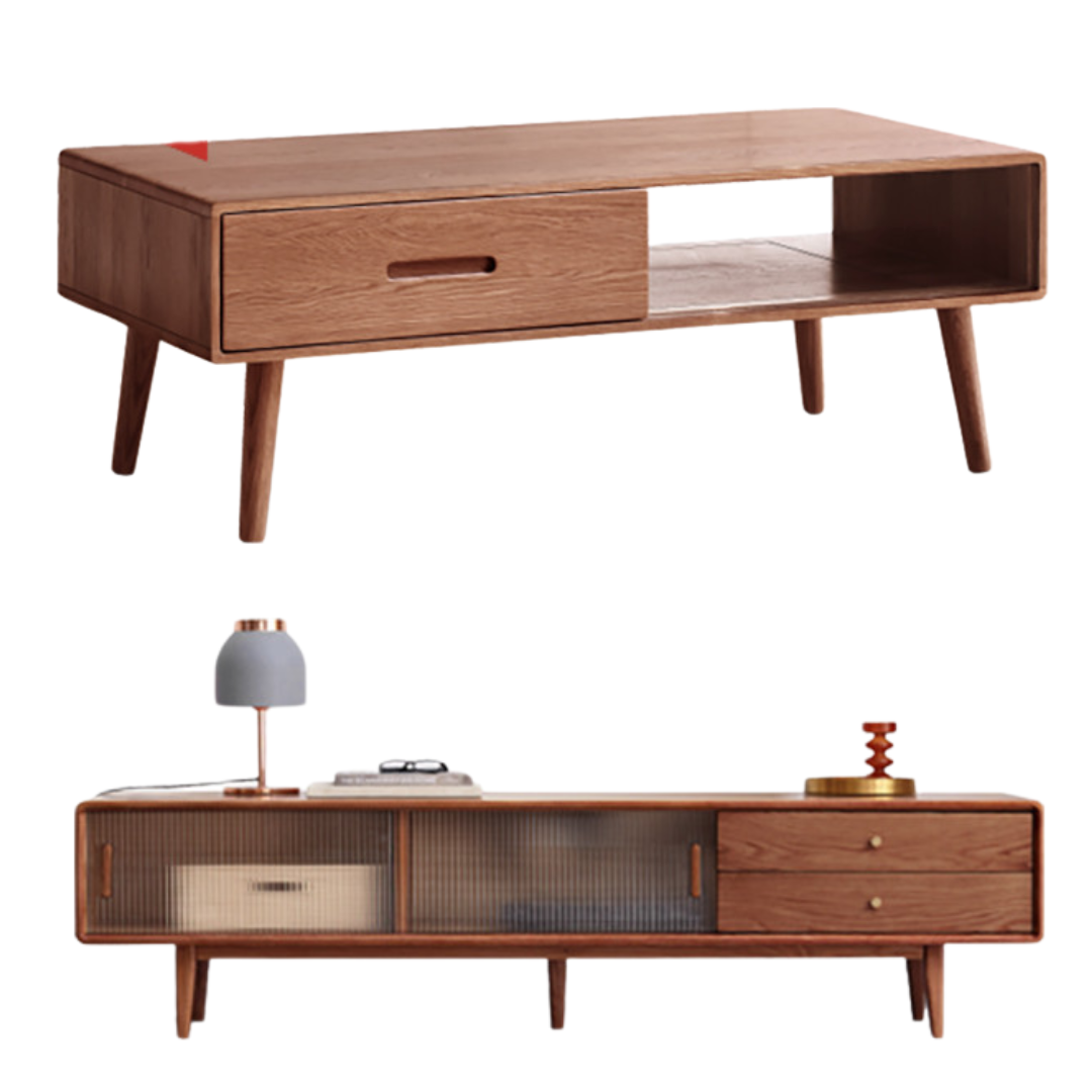 47.2x22x16.9 inch/ 120x56x43cm/ Walnut color/ double drawer coffee table + TV stand