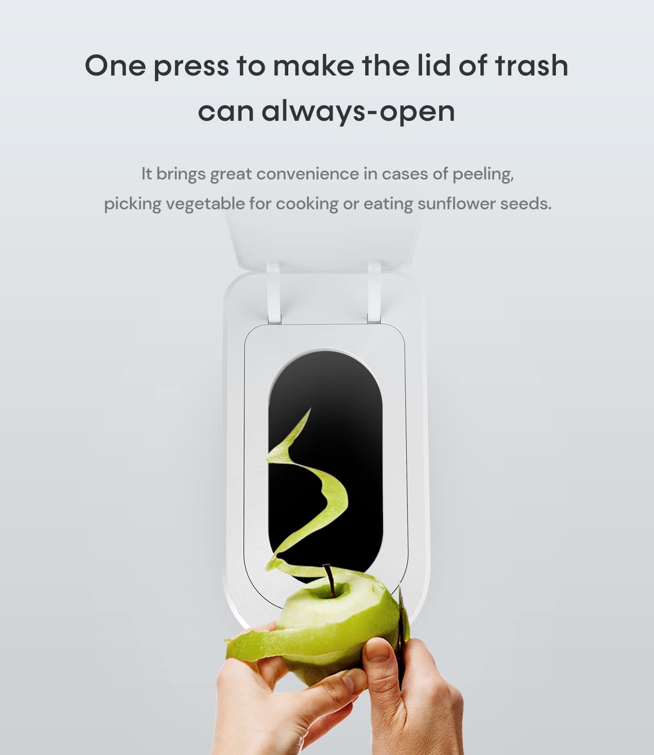 TOWNEW T3 Slim Automatic Infrared Motion Sensor Trash Can with Lid - 3.4 Gallon Touchless Self-Sealing Waterproof Garbage Bin for Bathroom, Kitchen & Office - Includes White Refill Ring (Up to 20 Bags) - Perfect for Hands-Free Waste Disposal & Hygiene Maintenance