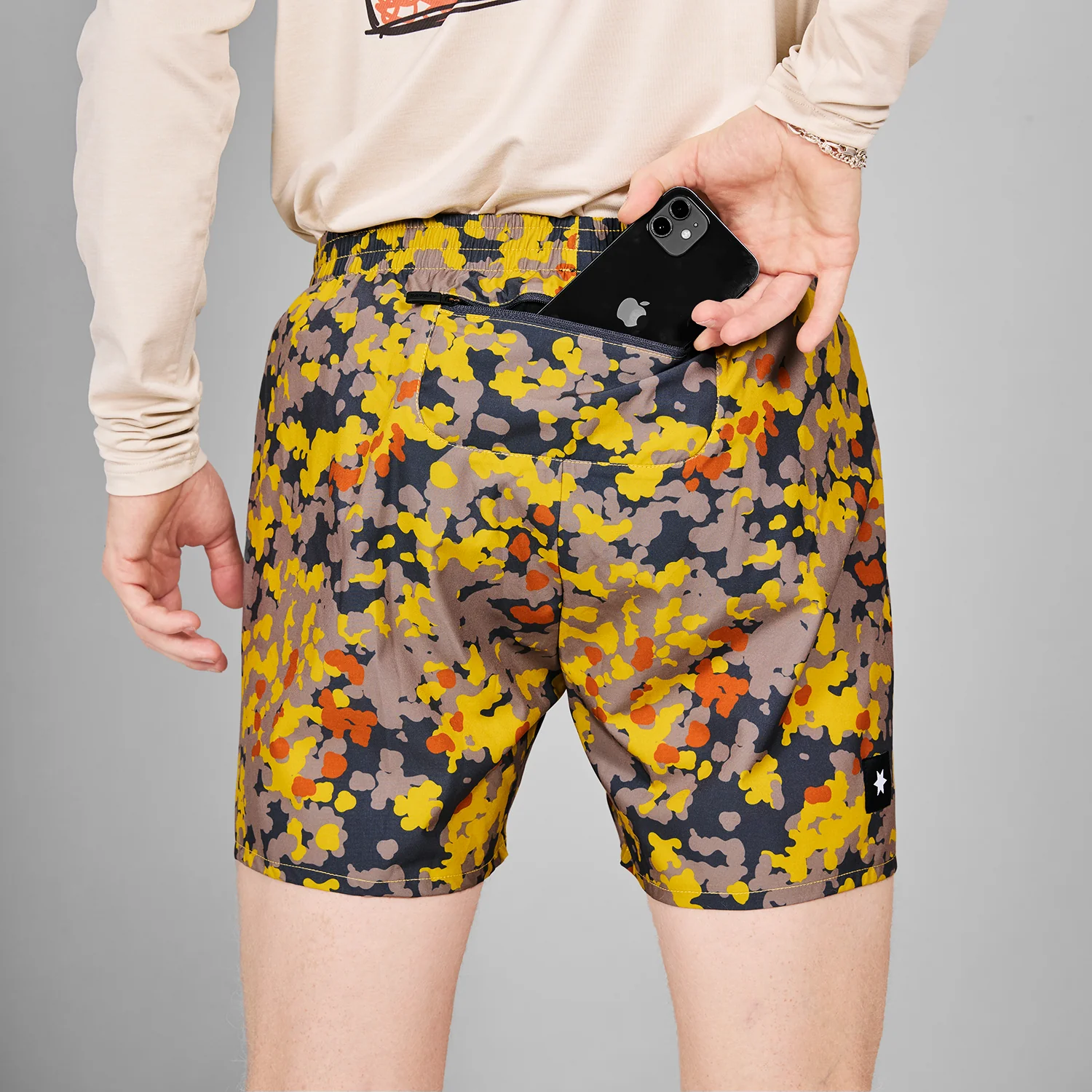 SAYSKY Men's Camo Pace Running Shorts 5 Inch - Lightweight Quick-Dry Workout Shorts for Jogging, Gym & Outdoor Activities