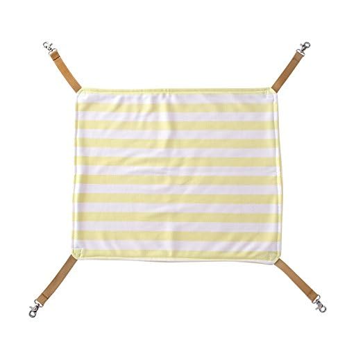 Premium Cat Hanging Bed Hammock - Soft & Comfy Pet Swing Bed for Small Animals - Ferret, Kitty, Puppy, Bunny - Large Size in Yellow - Perfect for Cages, Play Areas & Relaxation