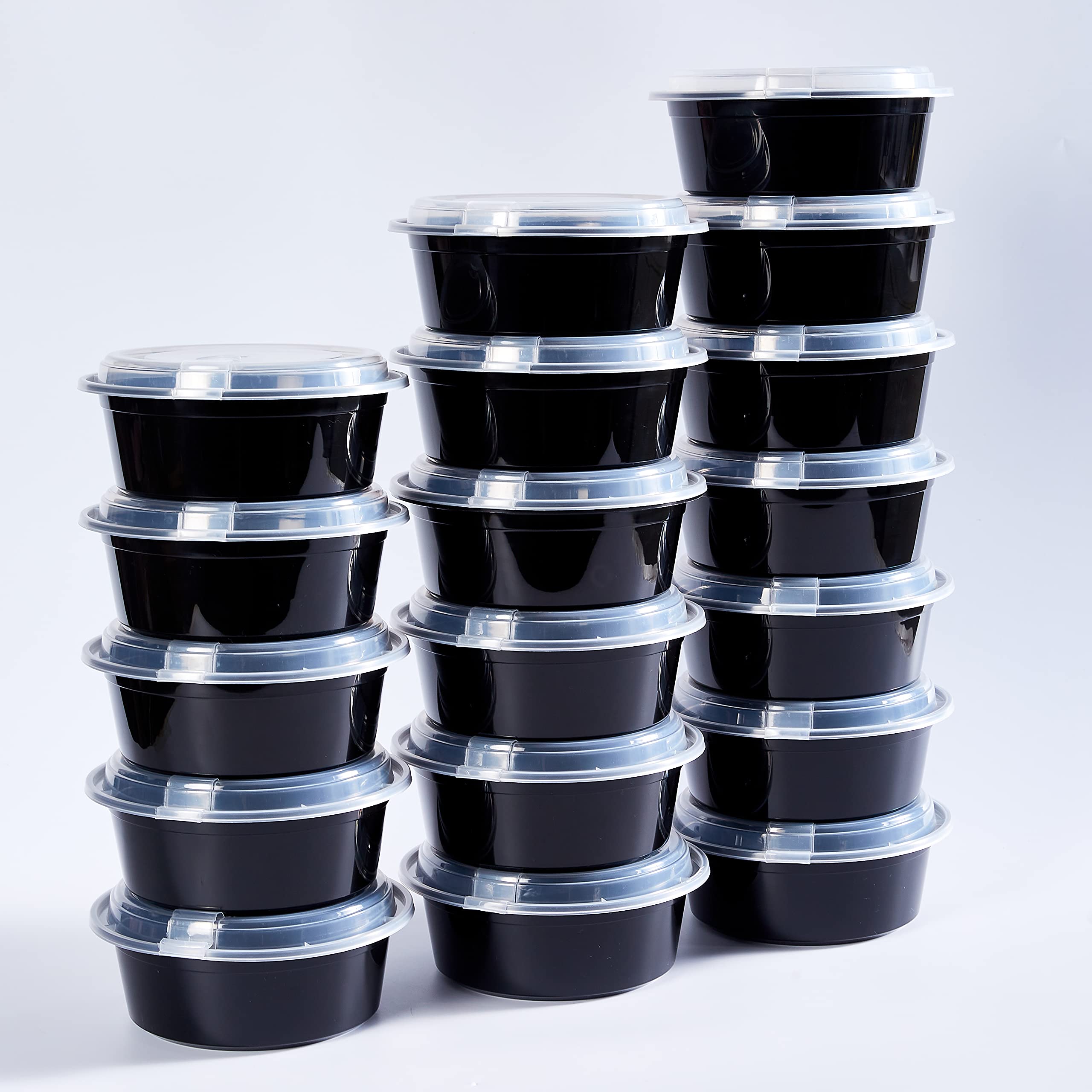 50-Piece Meal Prep Containers with Lids - BPA-Free Plastic Food Storage Containers for Freezer, Microwave & Dishwasher - Perfect for Meal Prepping, Takeout, Bento Boxes & Deli Food Storage