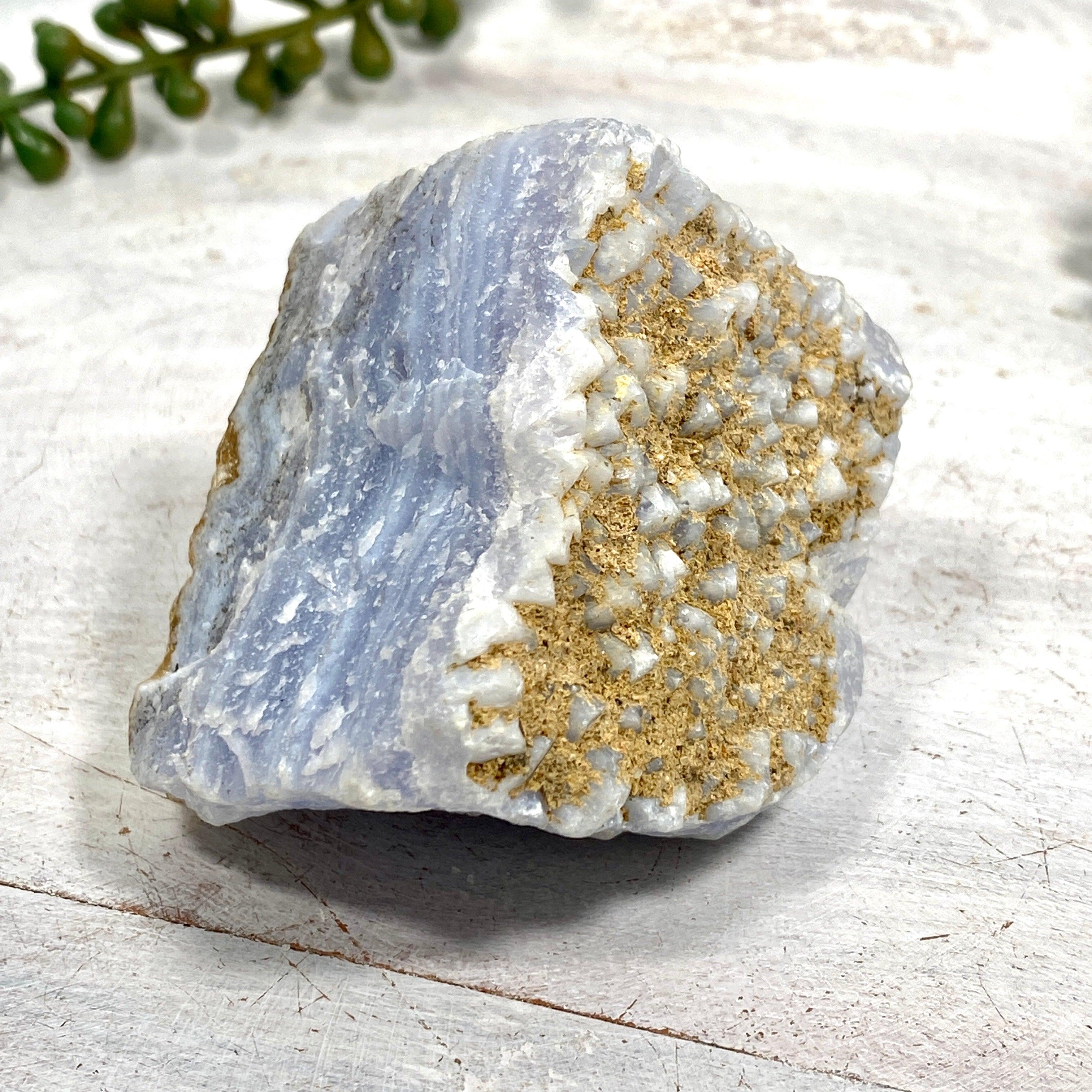 Natural Blue Lace Agate Raw Crystal Stone - Healing Gemstone for Jewelry Making, Meditation & Home Decor (RB09) - Perfect for Energy Work, Chakra Balancing & Spiritual Gifts