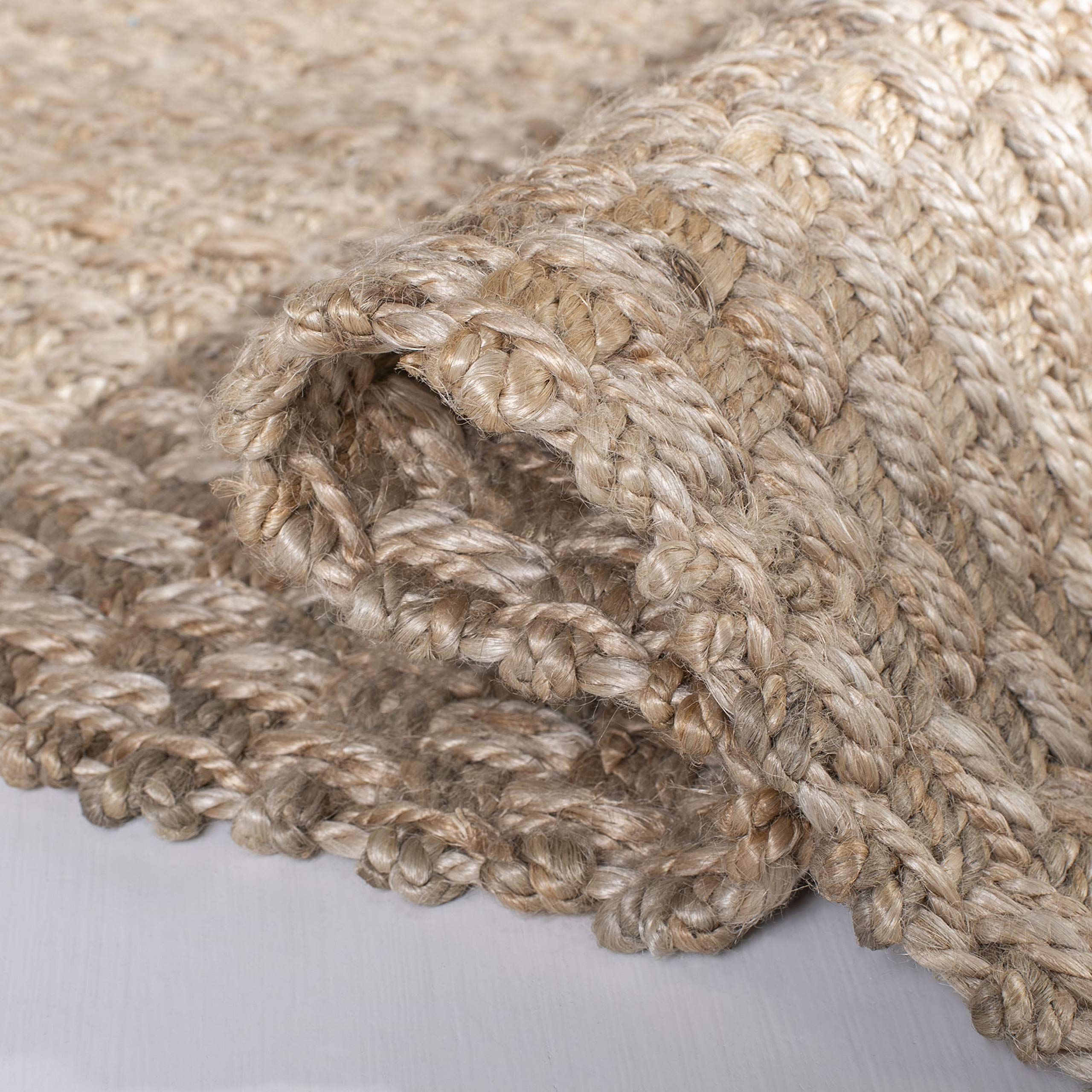 SAFAVIEH Natural Fiber Collection 6'x6' Square Handmade Jute Area Rug - NF268A Farmhouse Style Natural Fiber Rug for Living Room, Bedroom & Boho Decor