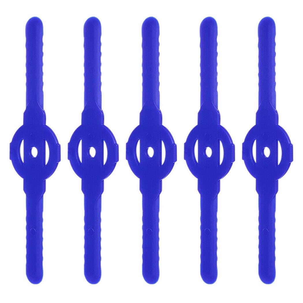 5 Pack Plastic Lawn Mower Blades - Durable Grass Trimmer Head Replacement Cutter for Garden Tools (Blue) | Compatible with Most Lawn Mowers & Perfect for Yard Maintenance, Landscaping & DIY Gardening Projects
