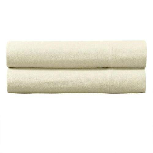 Premium Heavyweight Flannel Pillowcase Set (2-Pack) - King Size Soft Warm Winter Bedding - Ivory Luxury Bedroom Decor for Cozy Nights & Cold Weather Comfort