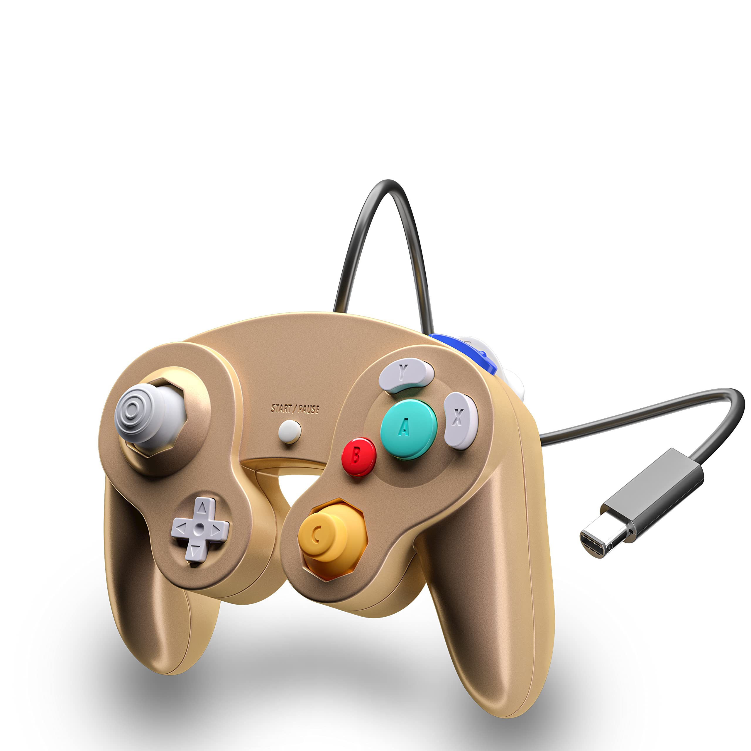 XYAB Ultimate NGC Joystick Controller for Nintendo GameCube - Gold Edition | Wireless Gamepad for Super Smash Bros & Mario Kart | Perfect for Retro Gaming & Tournament Play