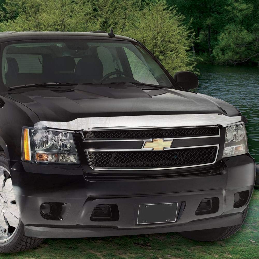 Chrome Hood Shield & Bug Deflector for 2019-2025 GMC Sierra 1500 | AVS Auto Ventshade Medium Profile Protector | Perfect for Highway Driving & Off-Road Protection (Model 680959)