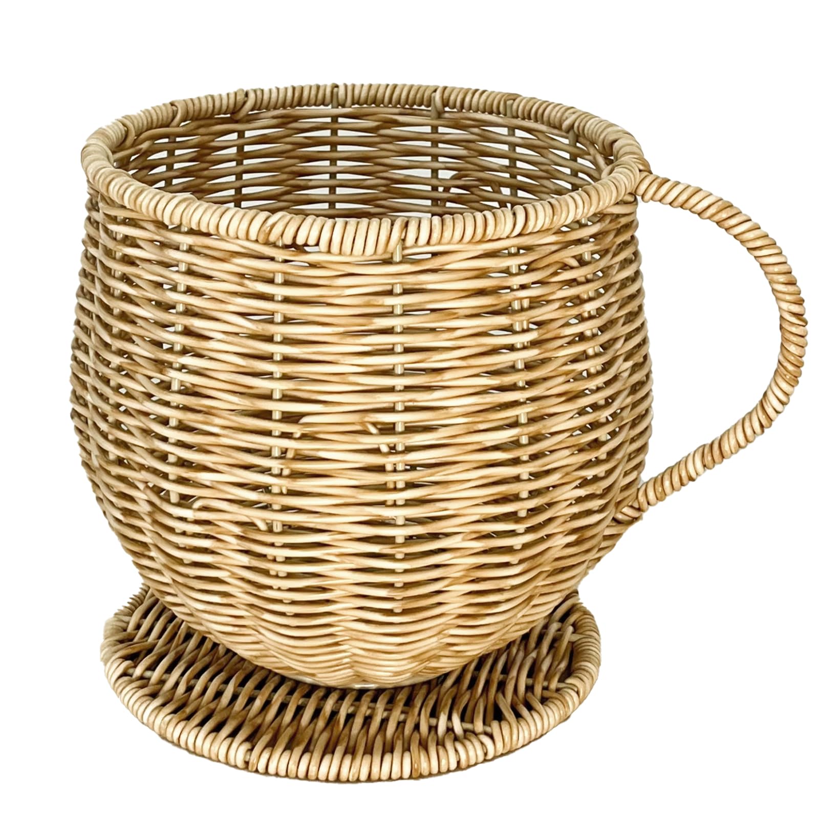 Wicker Coffee Pod Holder - Large Capacity K Cup Organizer for Kitchen Countertop, Hand Woven Coffee Bar Accessories in Natural Color | Perfect for Keurig Pod Storage & Kitchen Decor