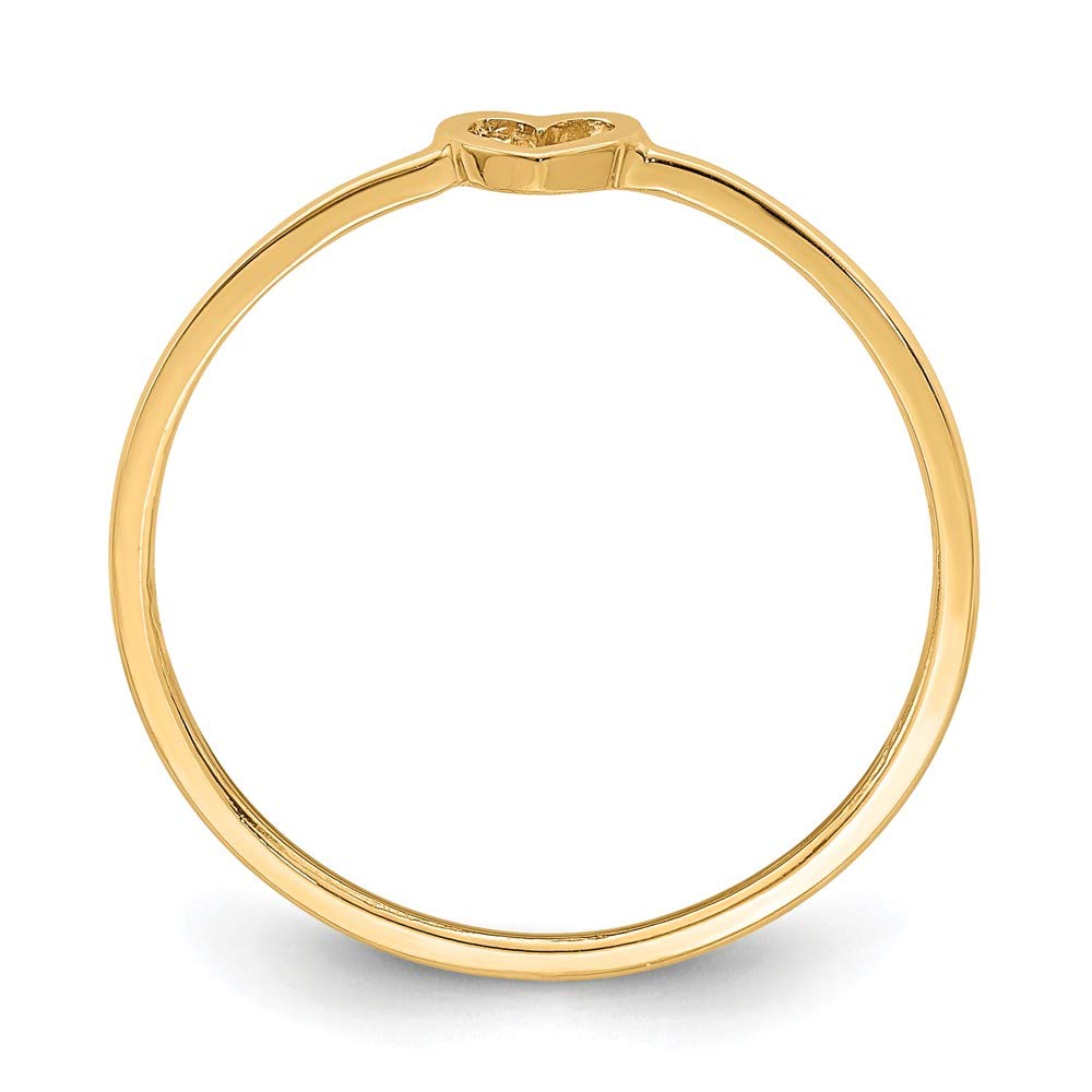 14K Rose Gold Solid Heart Ring Band for Women - Perfect for Valentine's Day, Anniversary & Romantic Gifts