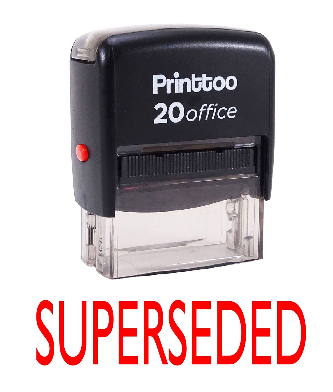 Custom Self Inking Rubber Stamp for Office - Personalized Business Stamp with Red Ink | Perfect for Documents, Envelopes & Paperwork (Printtoo SUPERSEDED)