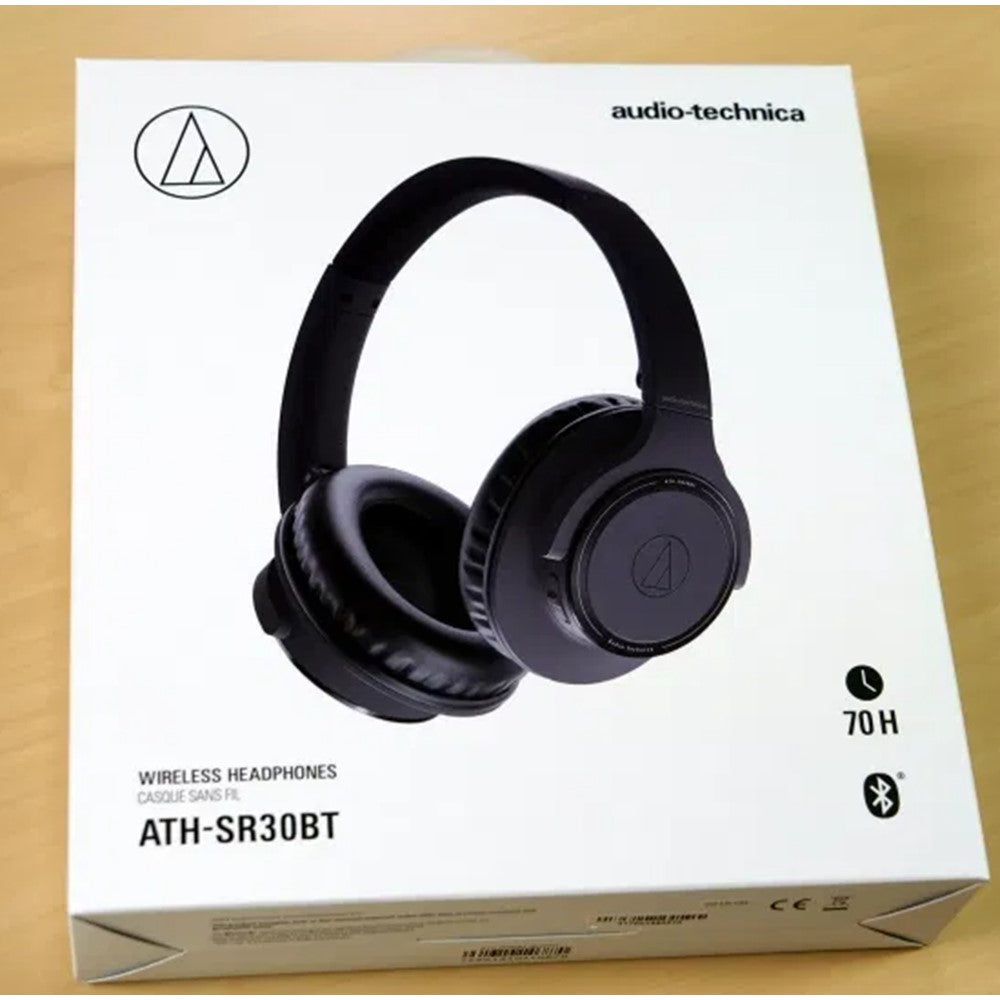 Audio Technica ATH SR30BT Wireless Bluetooth Headphones - 40mm Drivers, 70-Hour Battery Life (Renewed Like New, Charcoal Gray) - Perfect for Travel, Commuting & Home Listening