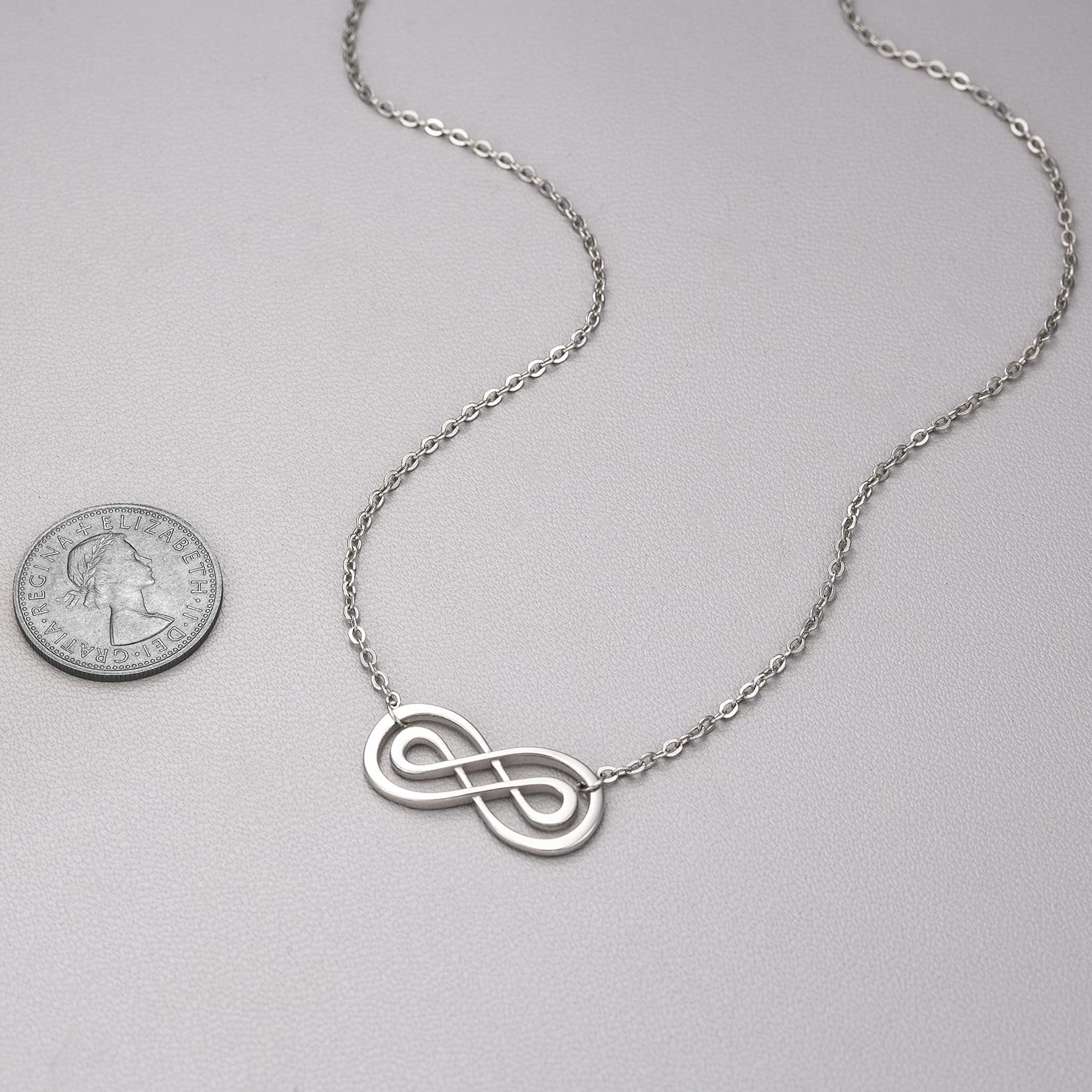 Sterling Silver Double Infinity Necklace for Women - Thoughtful Birthday & Mother's Day Gift from Granddaughter or Grandson to Grandma, Nana & Nanny | Perfect for Special Occasions & Heartfelt Moments