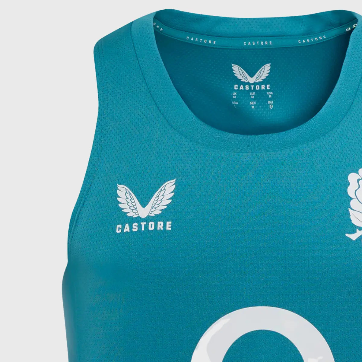 Castore England Rugby Men's Performance Singlet - Breathable Quick-Dry Athletic Shirt for Rugby Training & Matches - Storm Blue Sports Jersey for Gym & Outdoor Activities