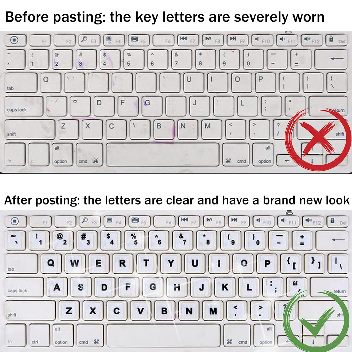 2PCS Korean Keyboard Stickers - Transparent Background with Blue Letters (0.43