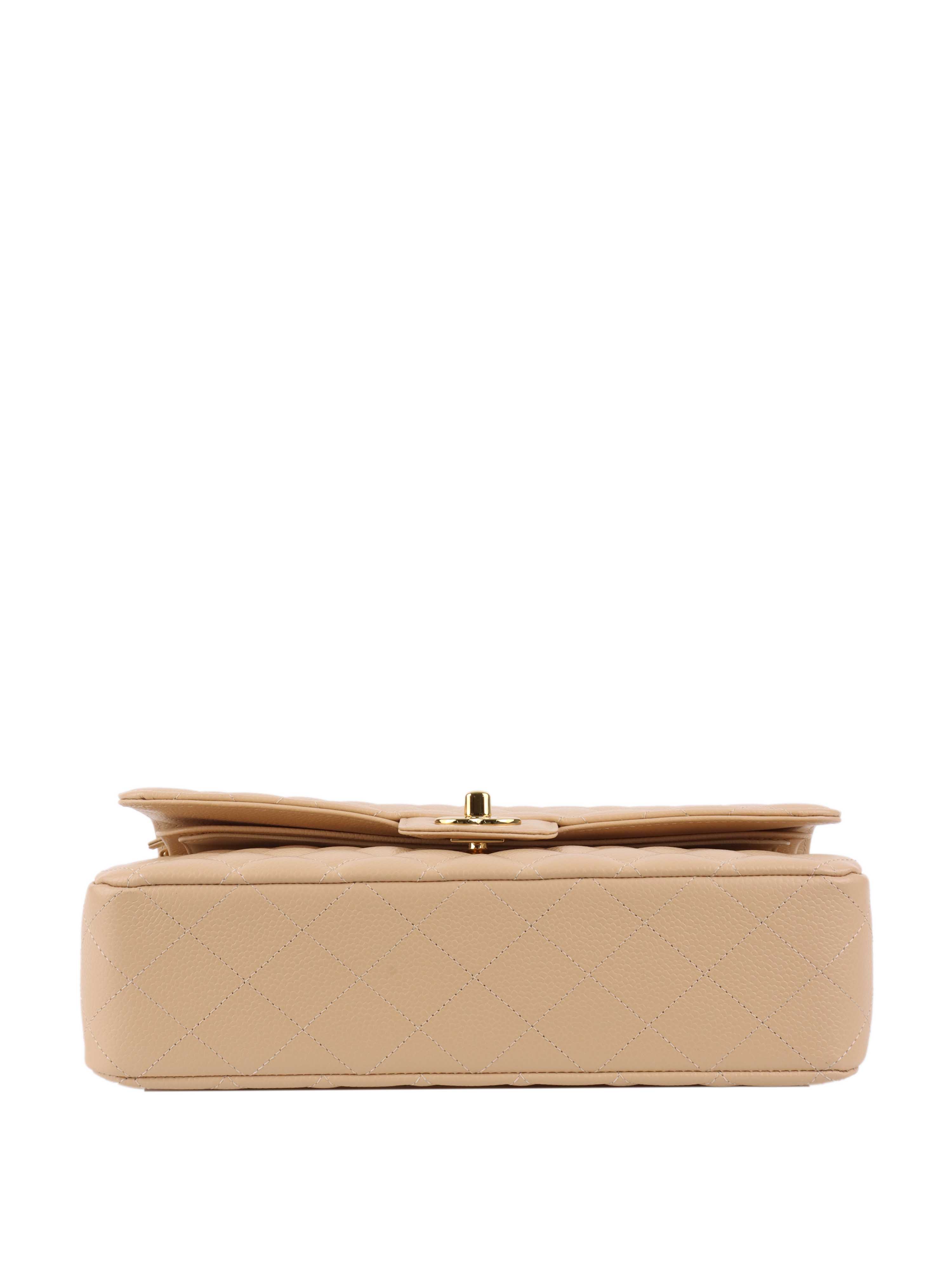 Chanel Beige Medium Classic Flap Bag - Timeless Luxury Handbag for Women | Perfect for Work, Evening Events & Special Occasions