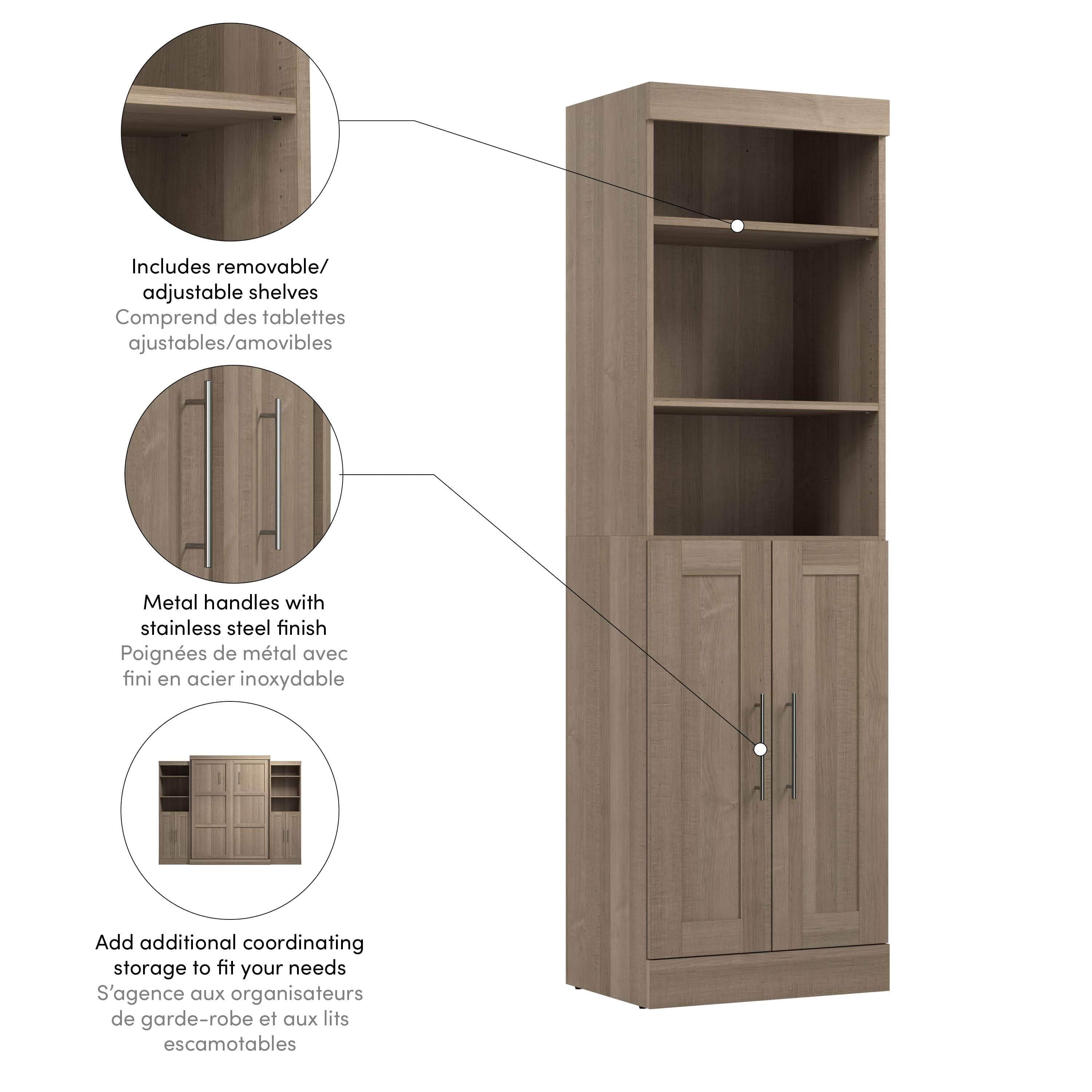 25W Closet Organizer with Doors - 6 Color Options for Bedroom, Closet & Home Storage Organization