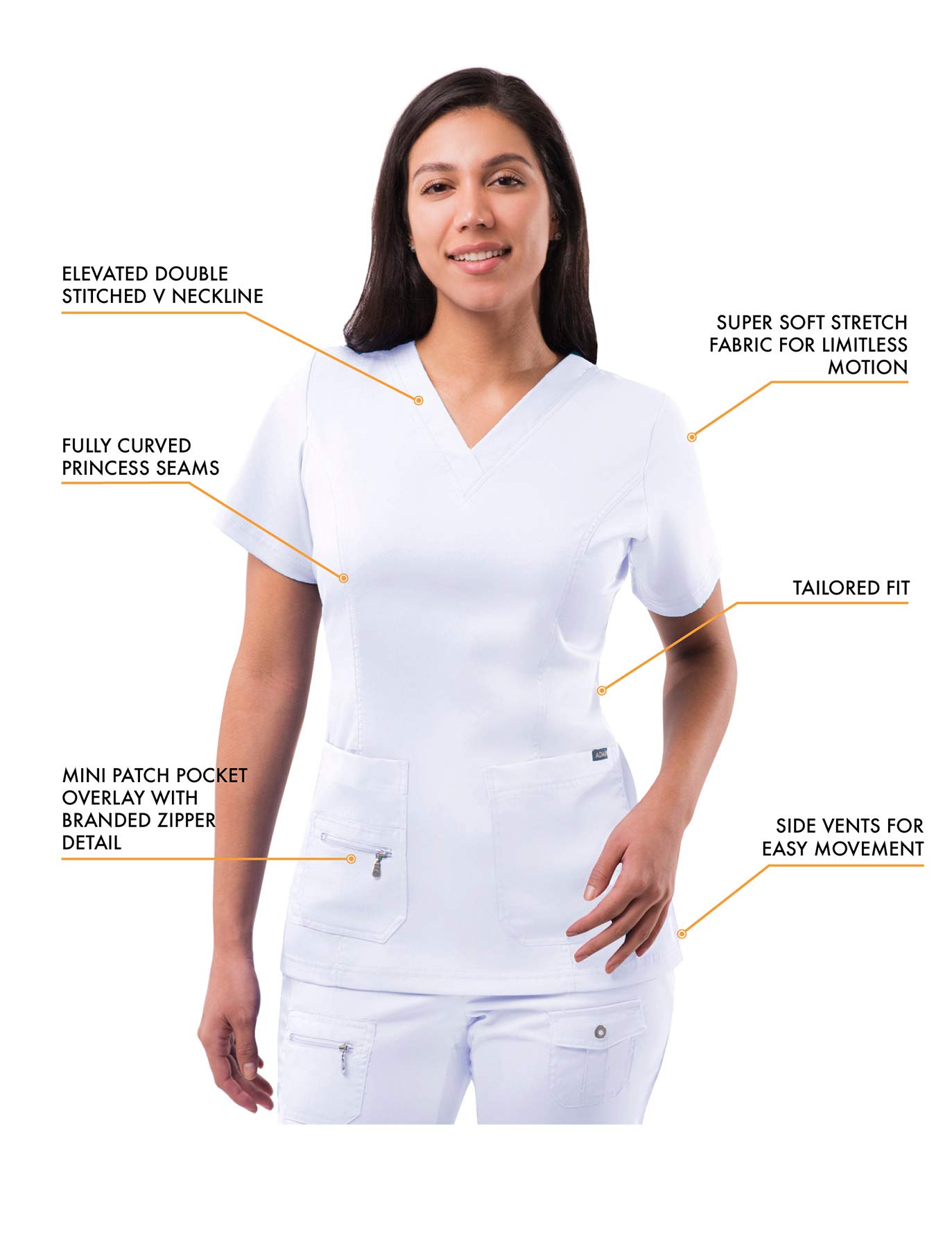Adar Pro Breakthrough Plus Scrub Set for Women - Enhanced V-Neck Top & Multi-Pocket Pants - Petite/Tall Sizes - Perfect for Nurses, Doctors & Healthcare Professionals - Comfortable Medical Uniform for Long Shifts