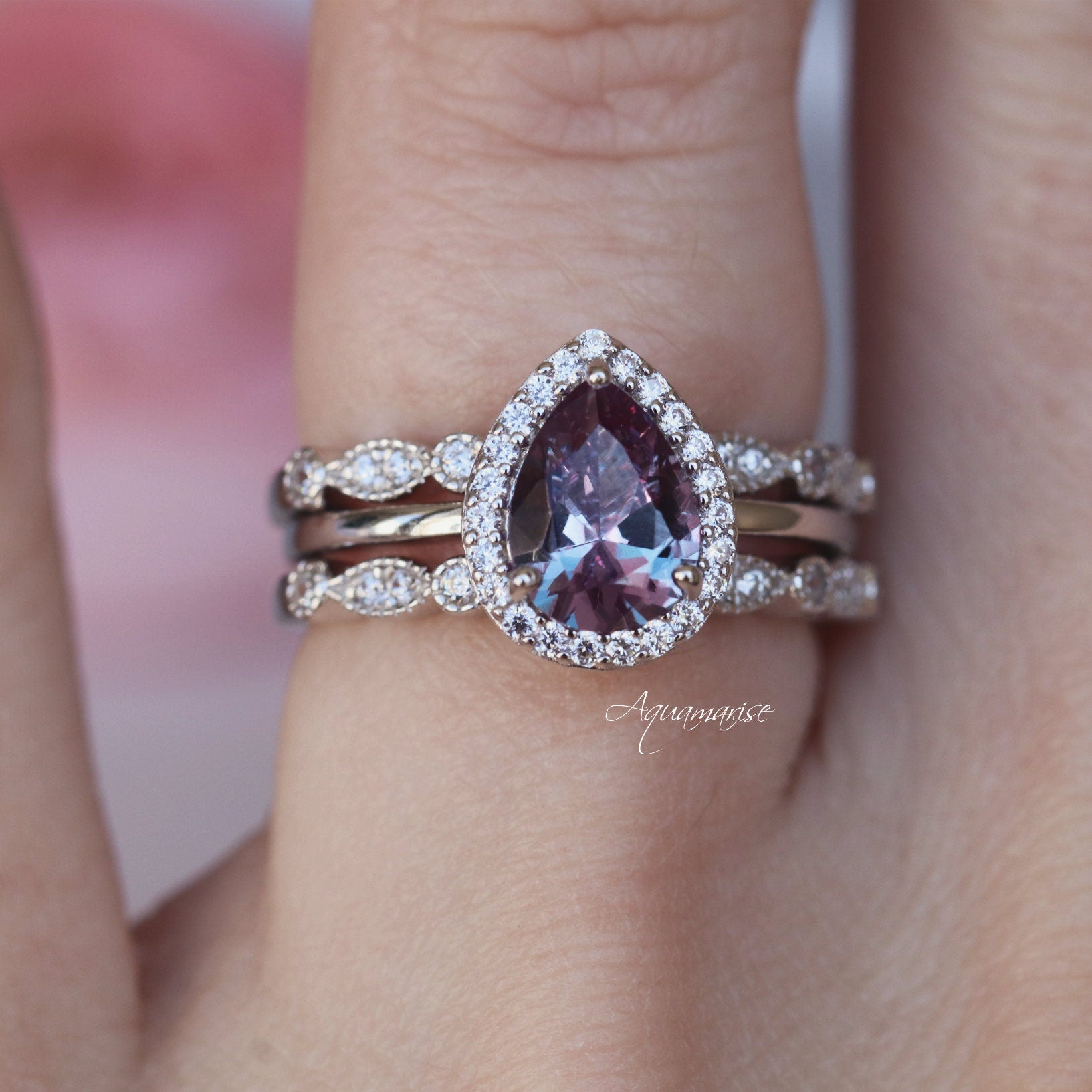 Camila Alexandrite Ring Sterling Silver – Elegant Birthstone Jewelry for Women, Perfect for Gifts, Anniversaries & Special Occasions