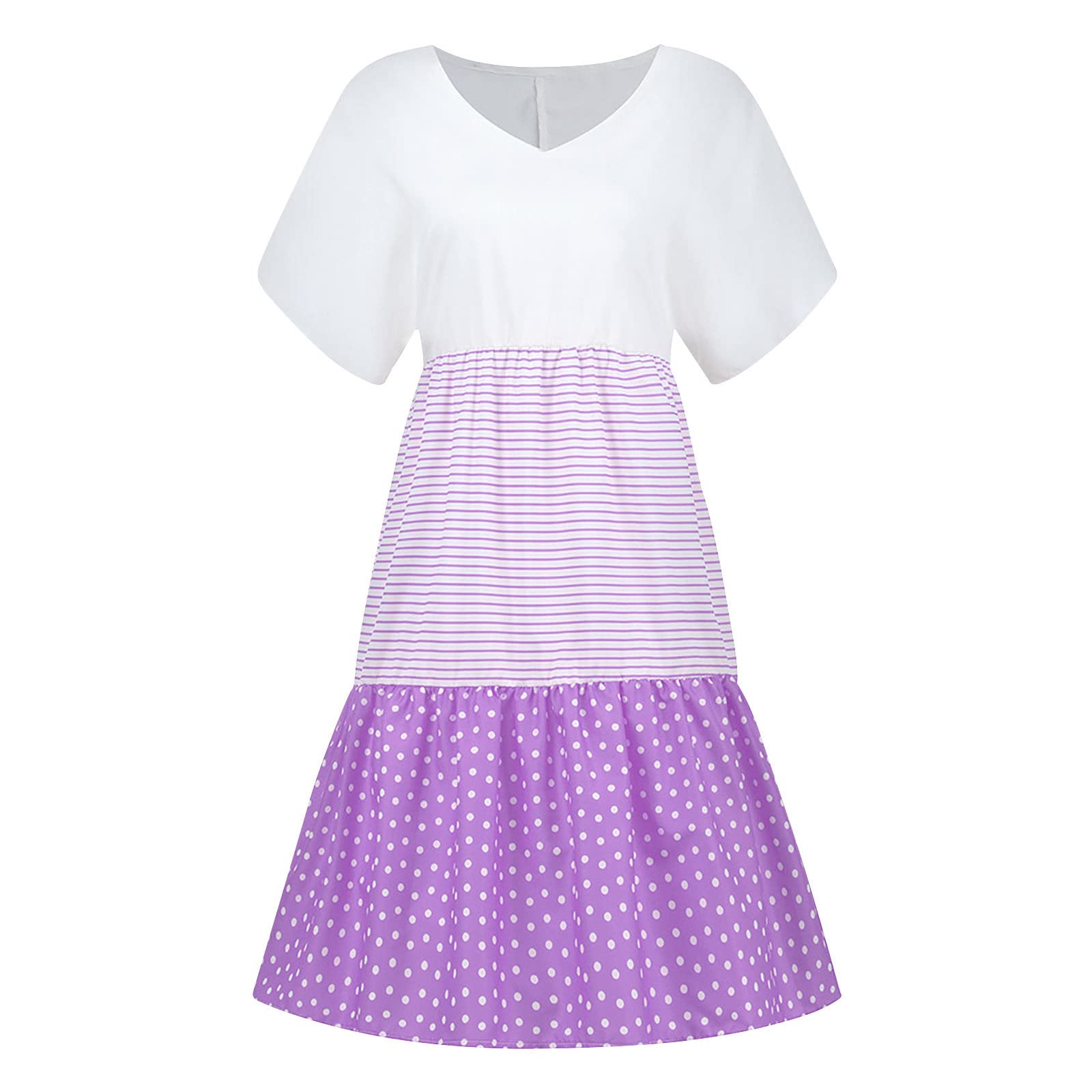 Women's Plus Size Casual Shirt Dress 2024 - Short Sleeve Midi Boho Sun Dress for Summer, Beach & Vacation | Perfect for Outdoor Activities, Travel & Relaxing